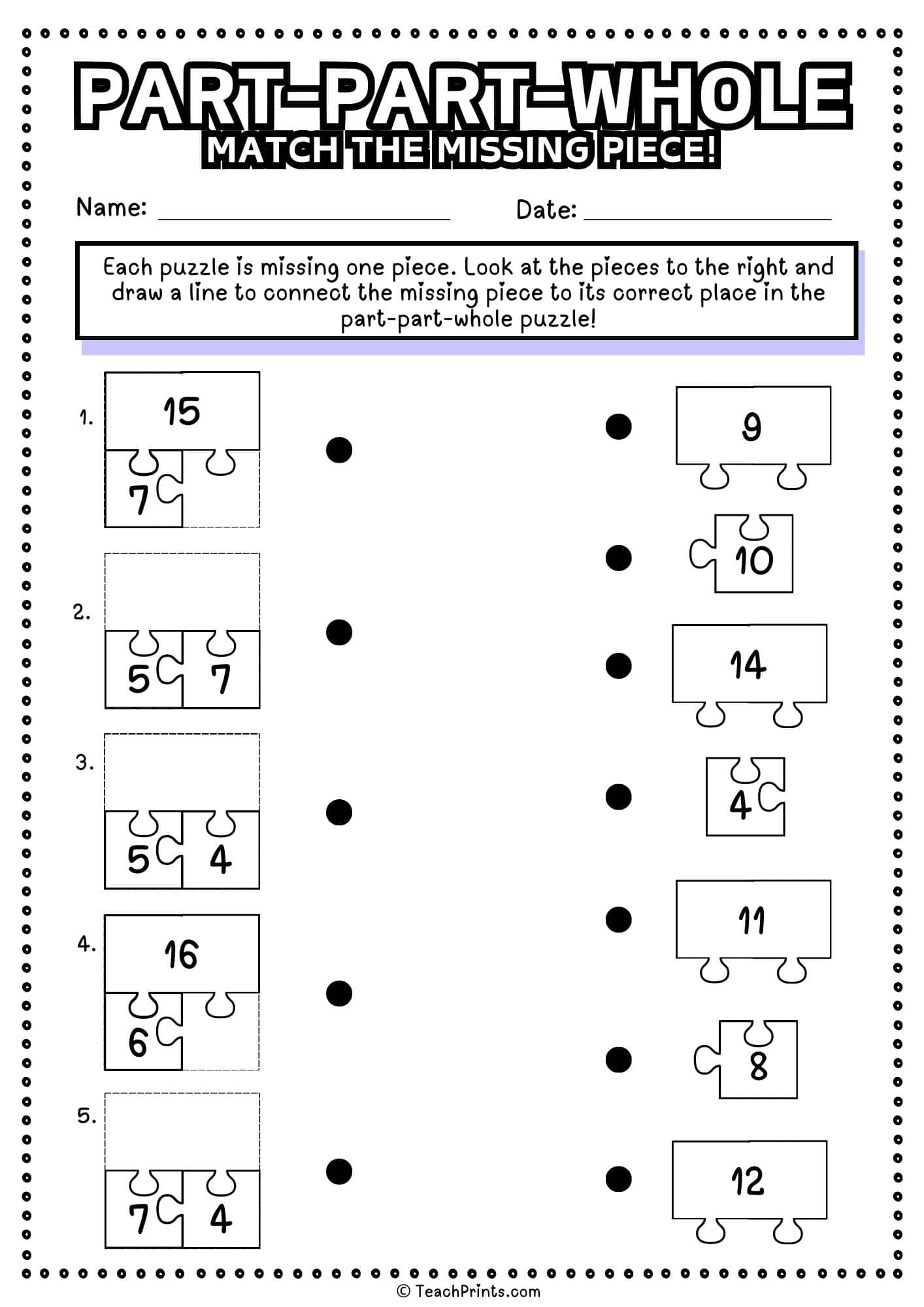 Part Part Whole Free Printable Worksheets Part Part Whole Free Printable Worksheets