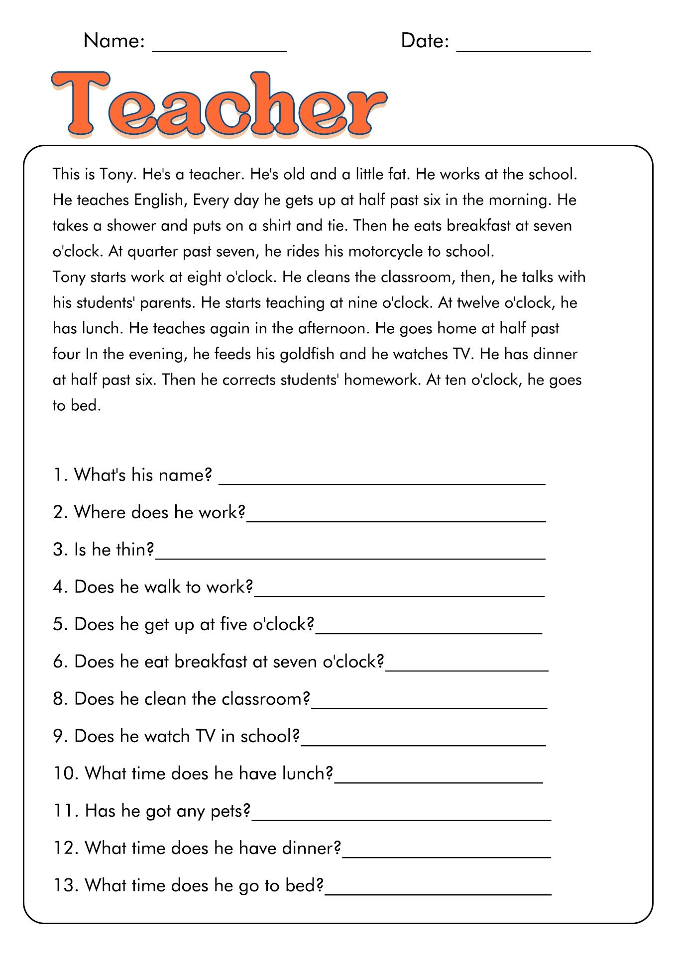 Past Simple ESL Reading Comprehension Questions Worksheet Worksheets Library Past Simple ESL Reading Comprehension Questions Worksheet Worksheets Library