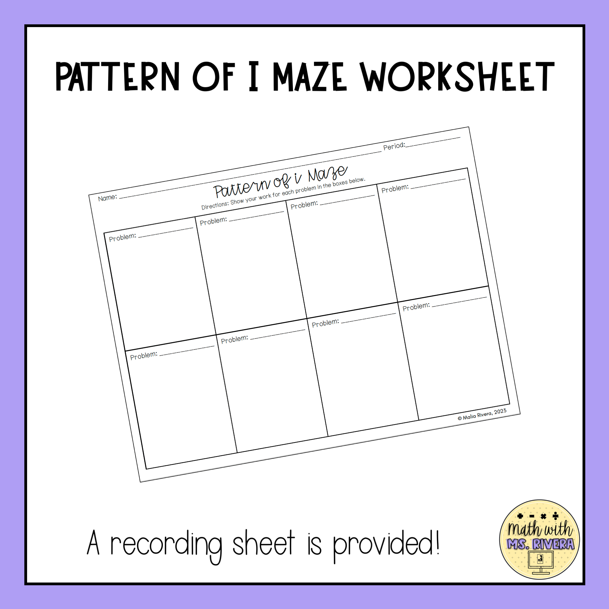 Pattern Of I Maze Worksheet Pattern Of I Maze Worksheet
