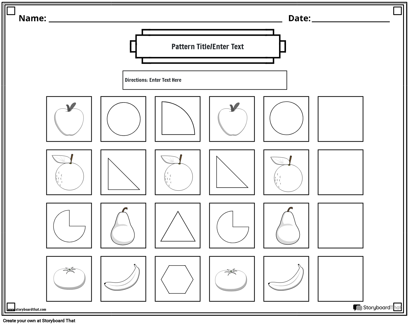 Pattern Worksheets Free Printables By Storyboard That Pattern Worksheets Free Printables By Storyboard That
