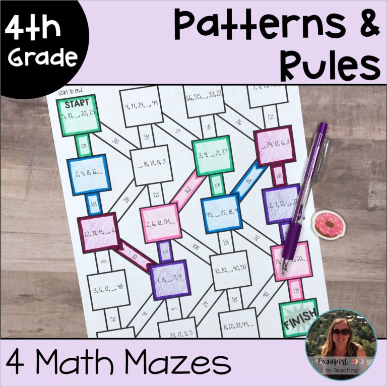 Patterns And Rules Math Maze Worksheets 4th Grade Made By Teachers