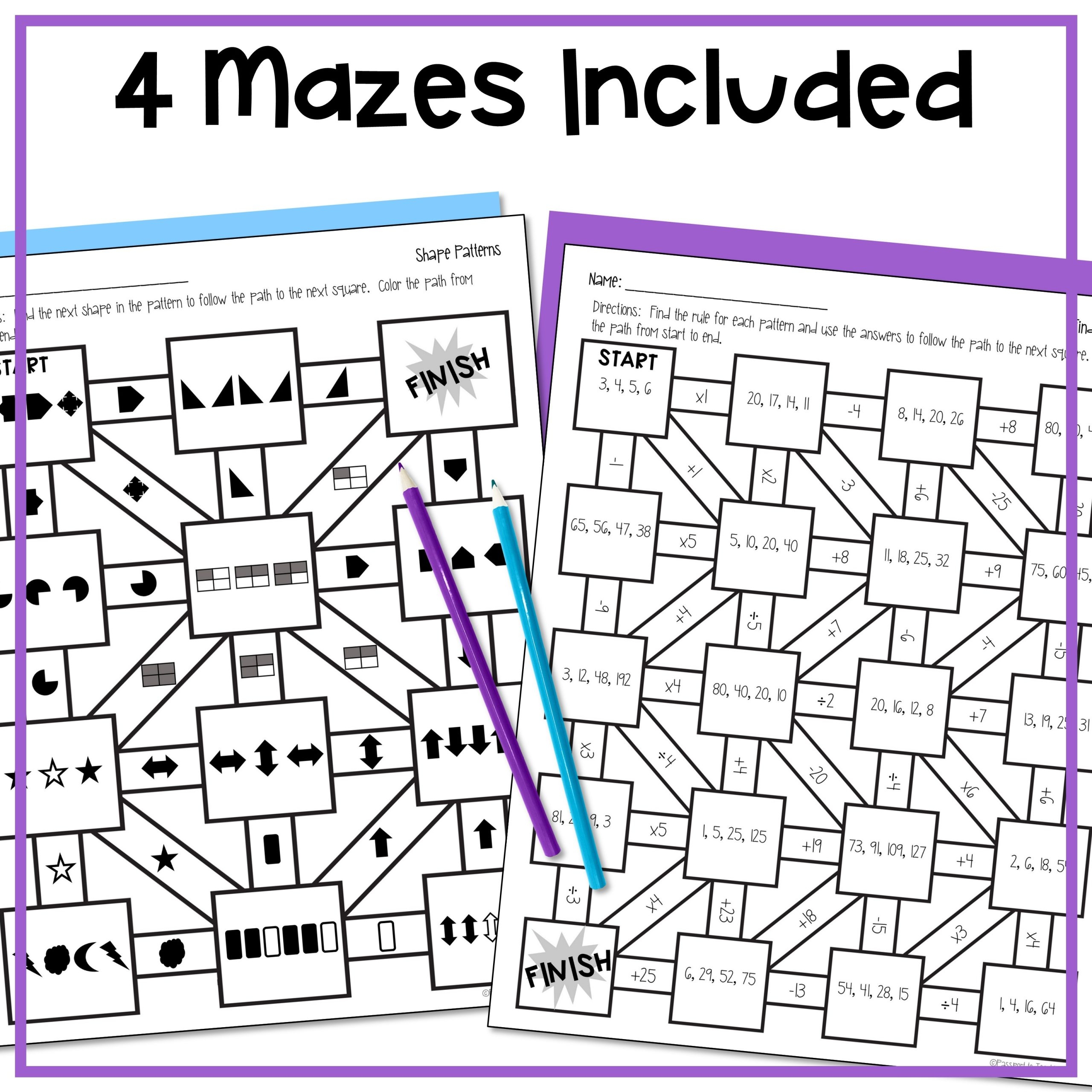 Patterns And Rules Math Maze Worksheets 4th Grade Patterns And Rules Math Maze Worksheets 4th Grade