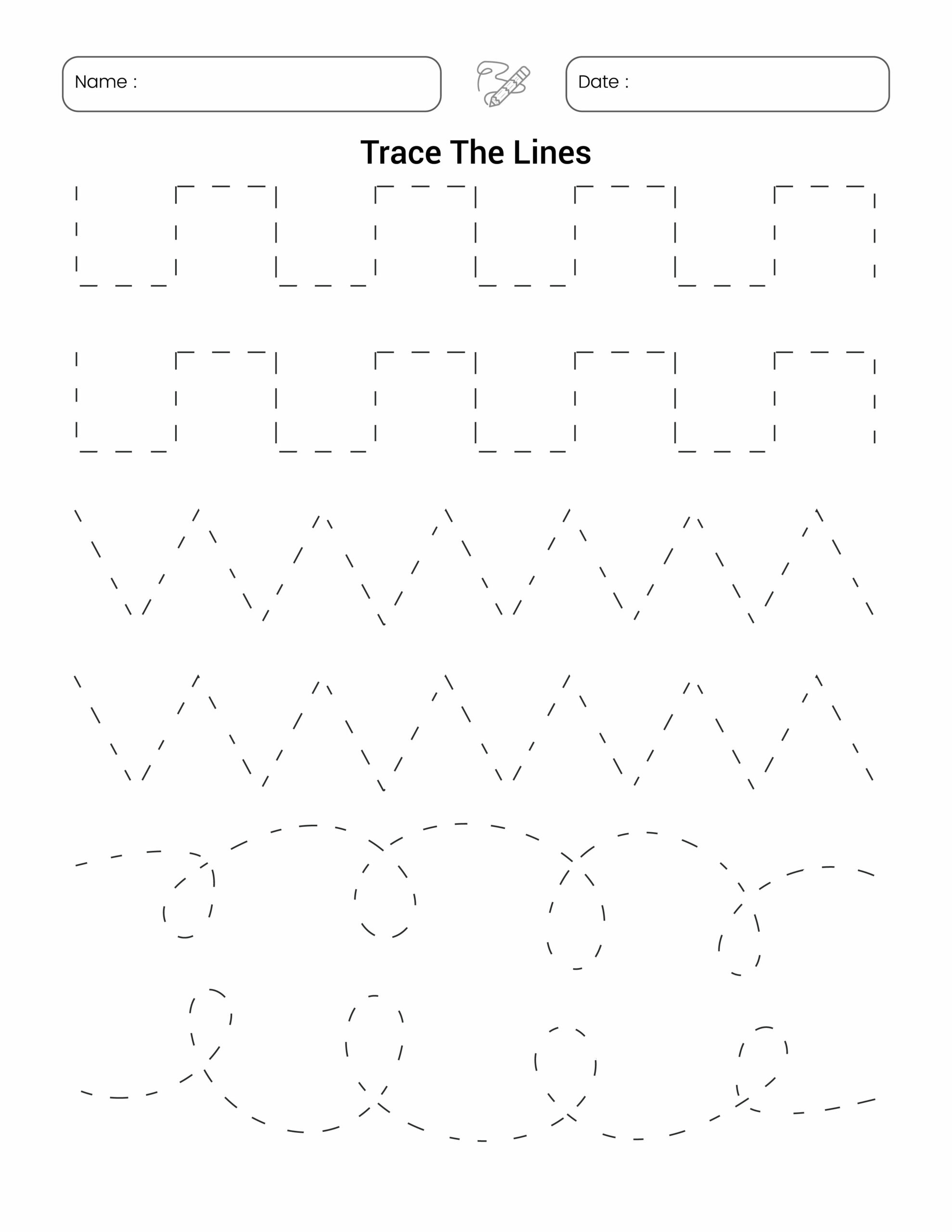 Pencil Control Worksheet For Kids Pencil Control Worksheet For Kids