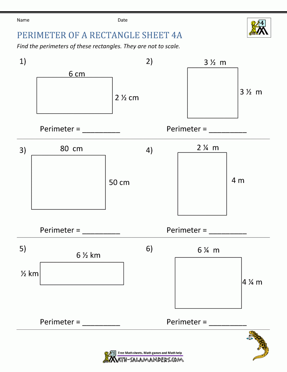 Perimeter Of A Rectangle Perimeter Of A Rectangle