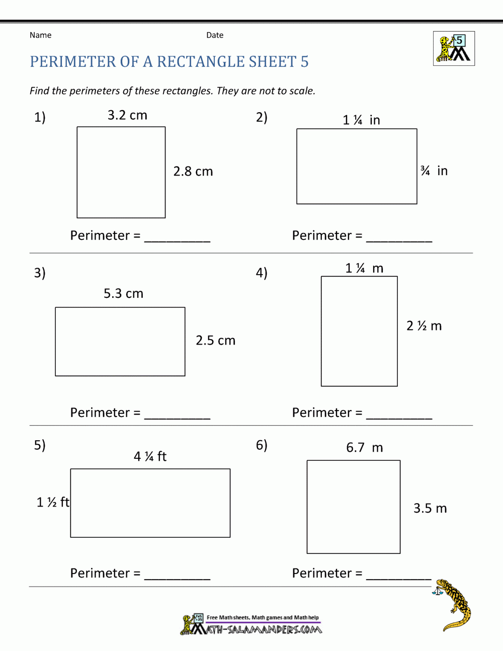 Perimeter Of A Rectangle Perimeter Of A Rectangle