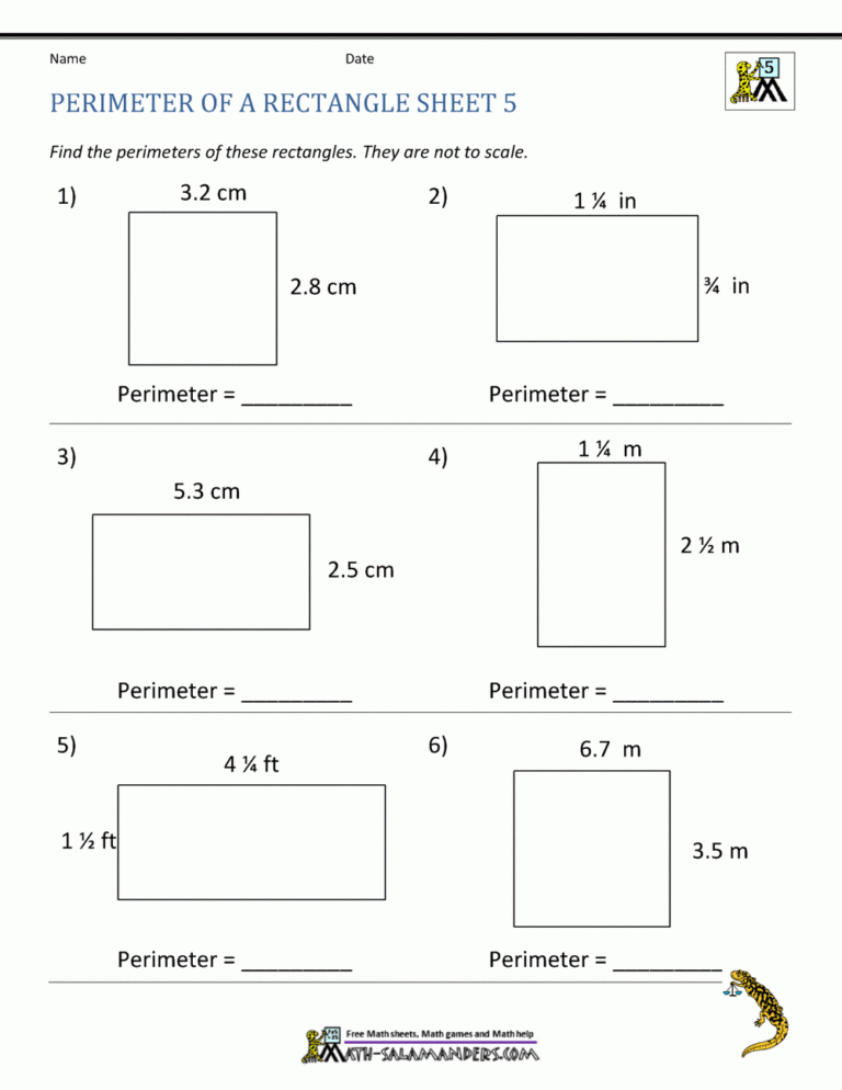 Perimeter Of A Rectangle