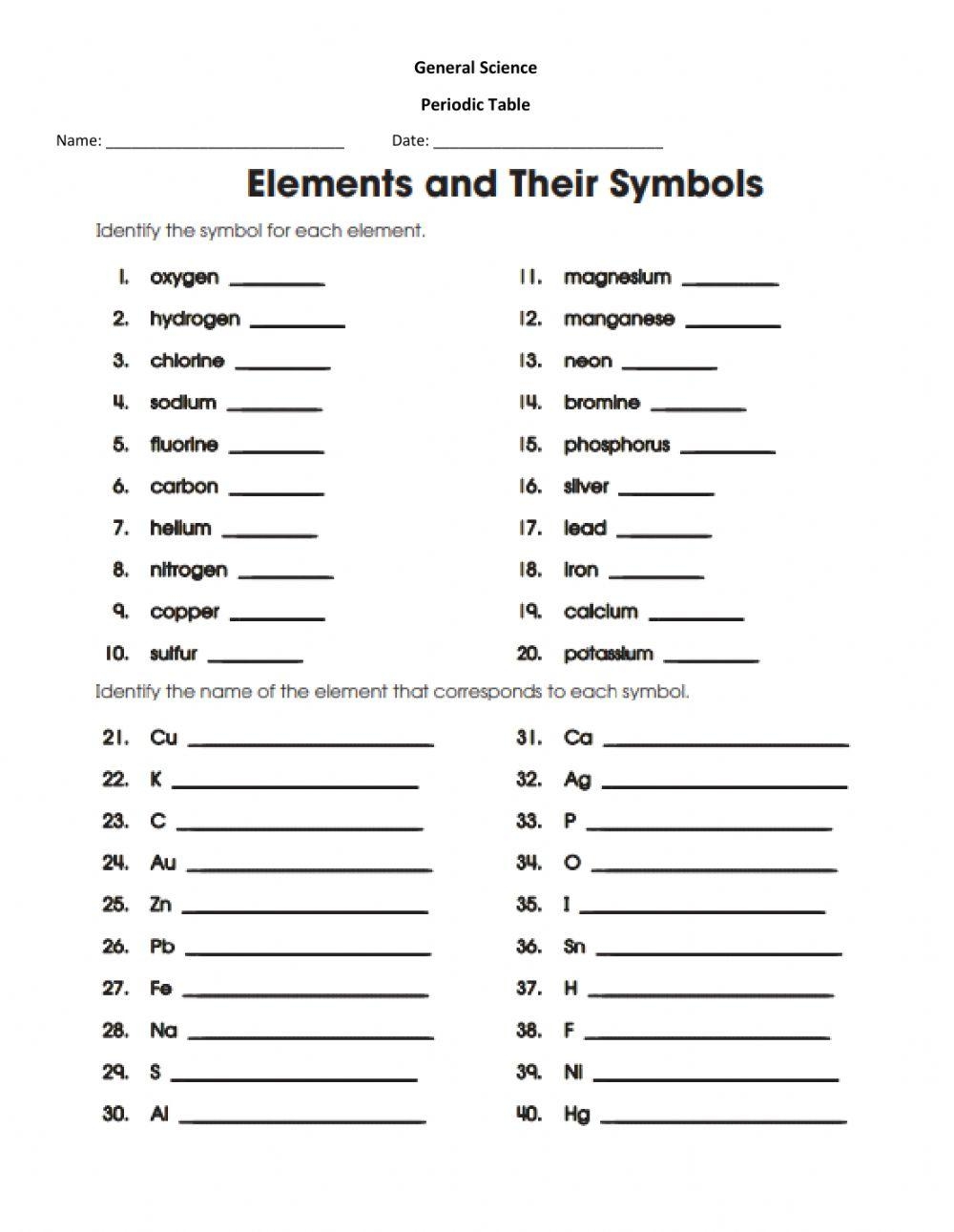 PeriodicTable Of Elements Worksheet Worksheets Library PeriodicTable Of Elements Worksheet Worksheets Library