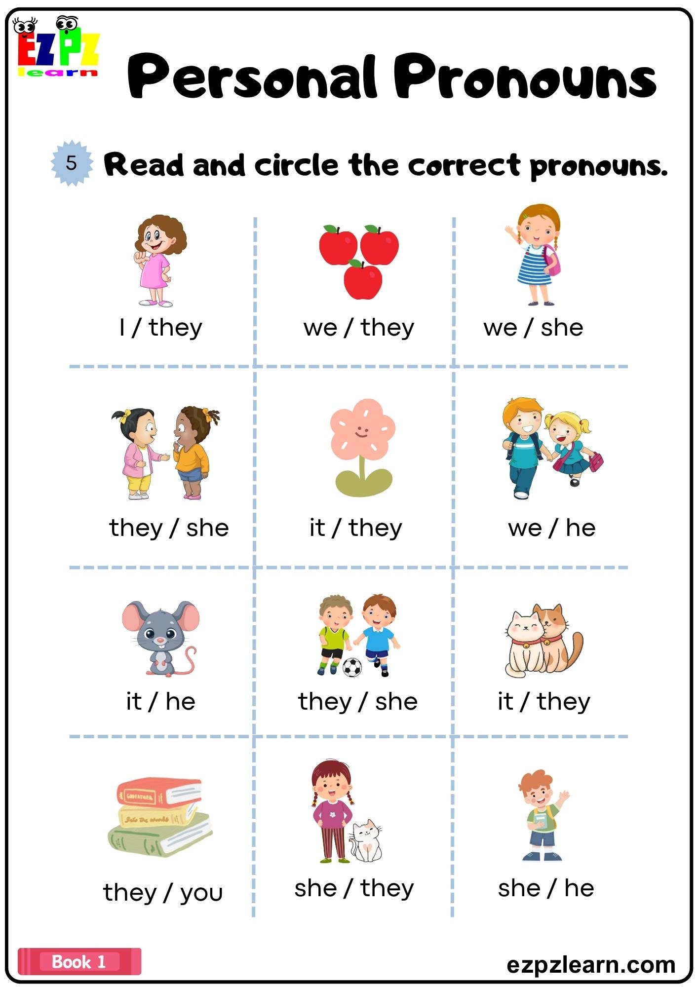 Free Printable Pronoun Worksheets