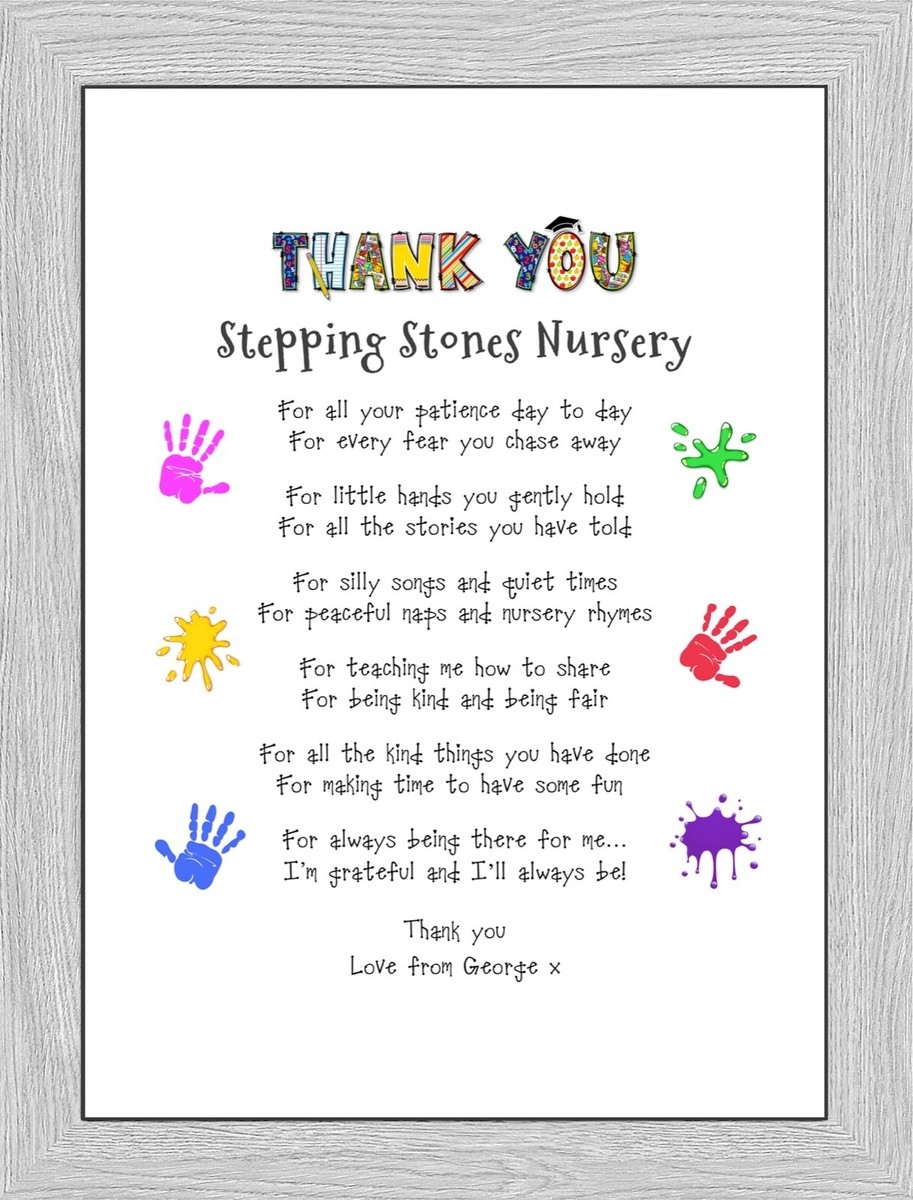 Personalised Leaving Pre School Thank You Gift For Teacher Nursery A4 Print Personalised Leaving Pre School Thank You Gift For Teacher Nursery A4 Print