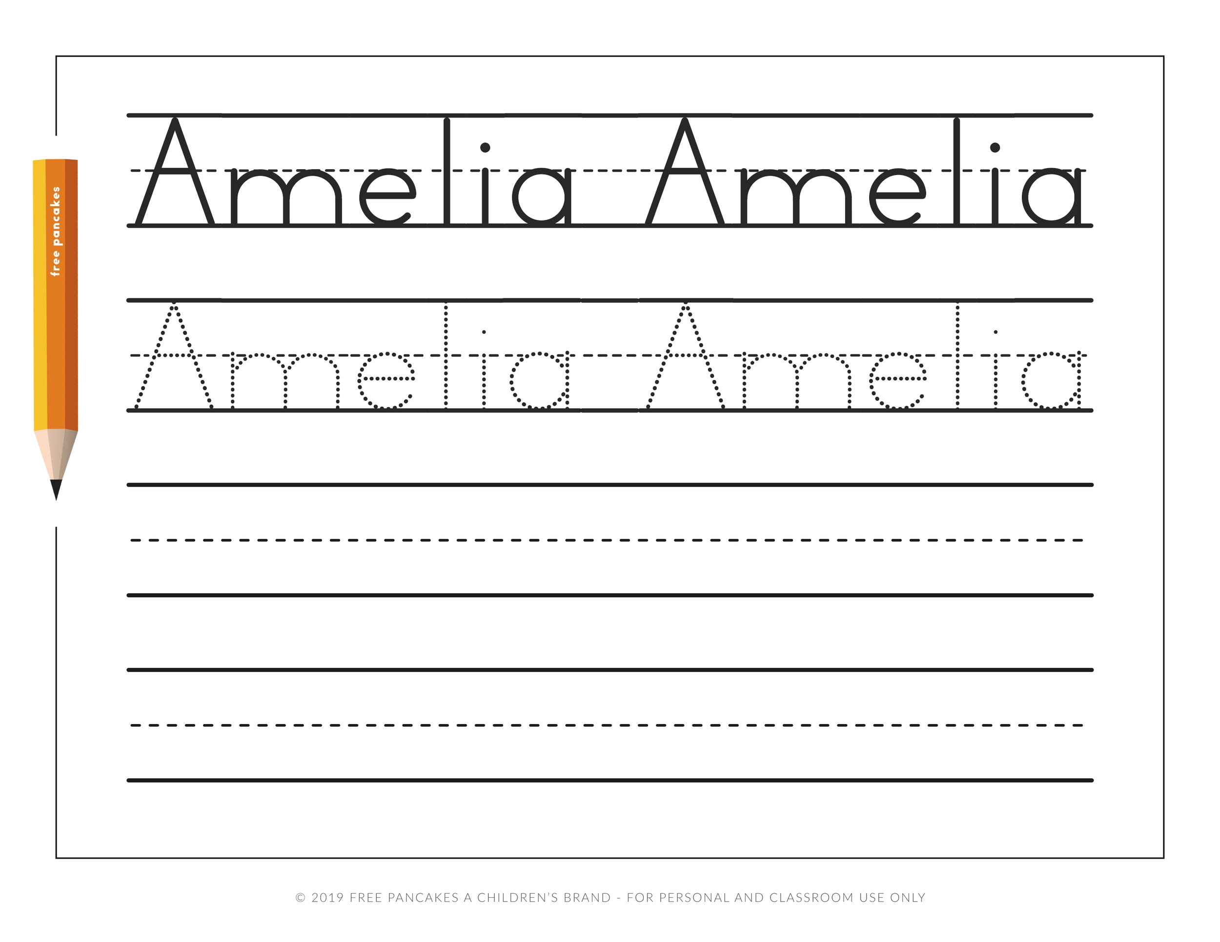 Printable Name Tracers Preschoolers Printable Name Tracers Preschoolers