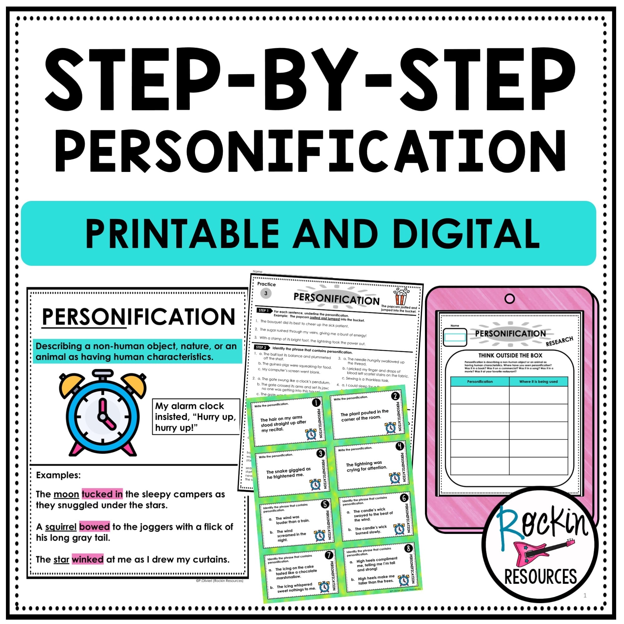 PERSONIFICATION FIGURATIVE LANGUAGE DIGITAL AND PRINTABLE Rockin Resources PERSONIFICATION FIGURATIVE LANGUAGE DIGITAL AND PRINTABLE Rockin Resources