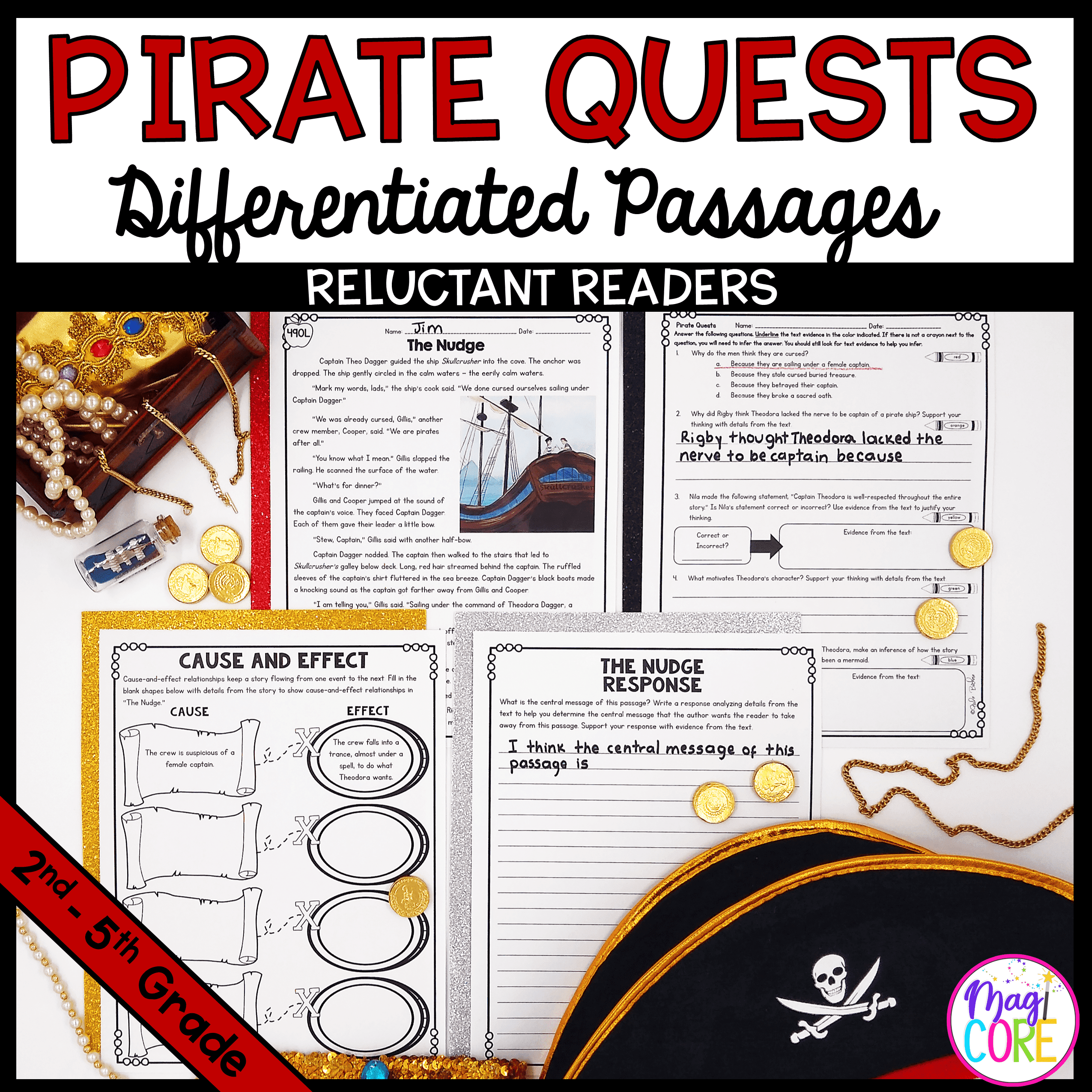 Pirate Quests Lexile Leveled Differentiated Passages 2nd 5th Grade