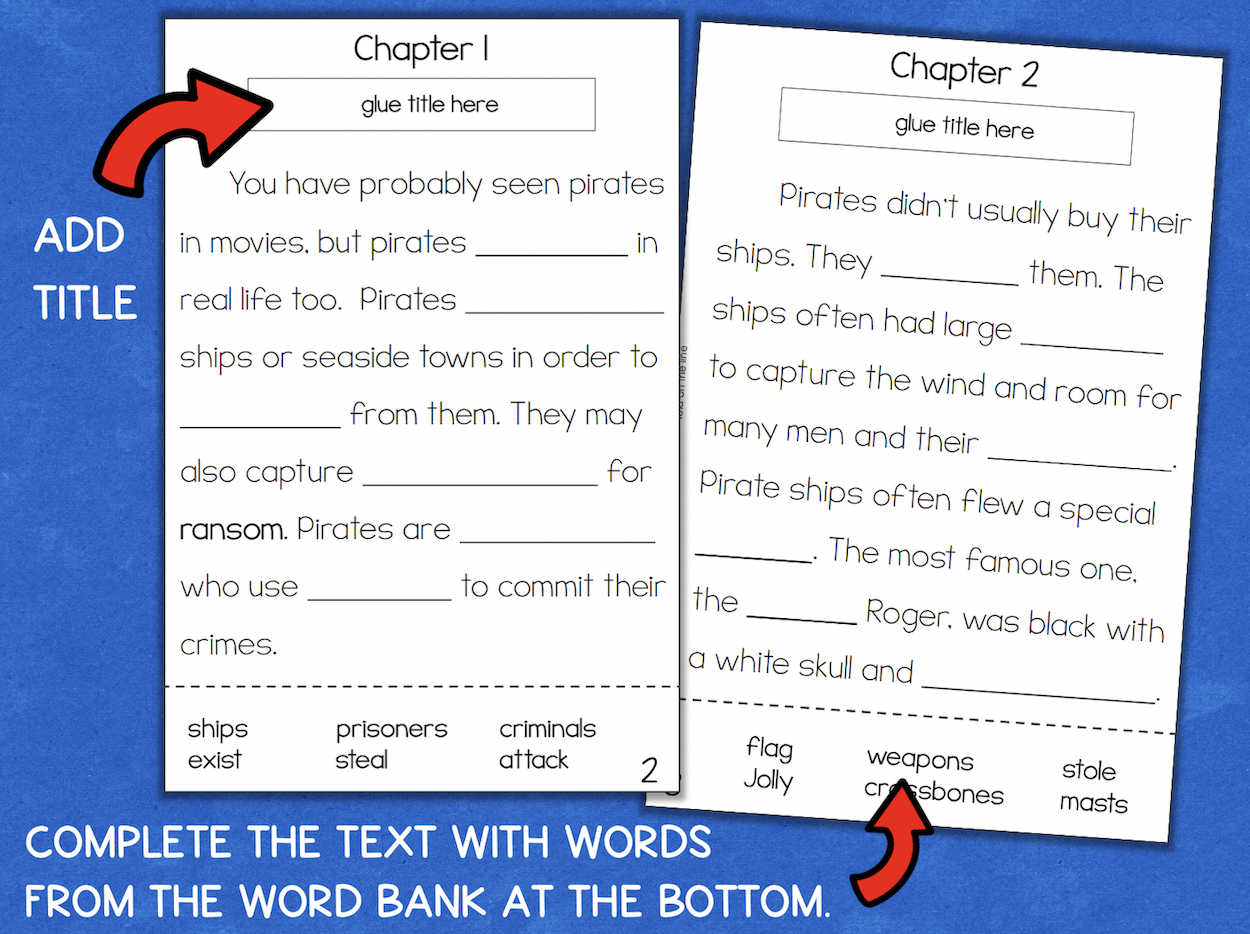 Pirate Reading Comprehension Worksheets