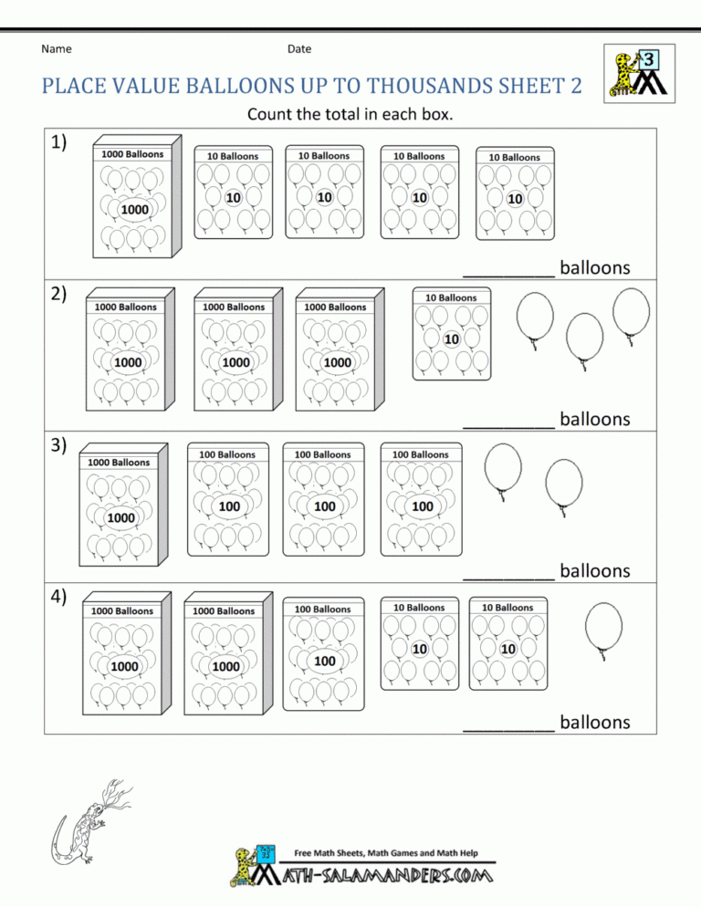 Place Value Worksheets 3rd Grade