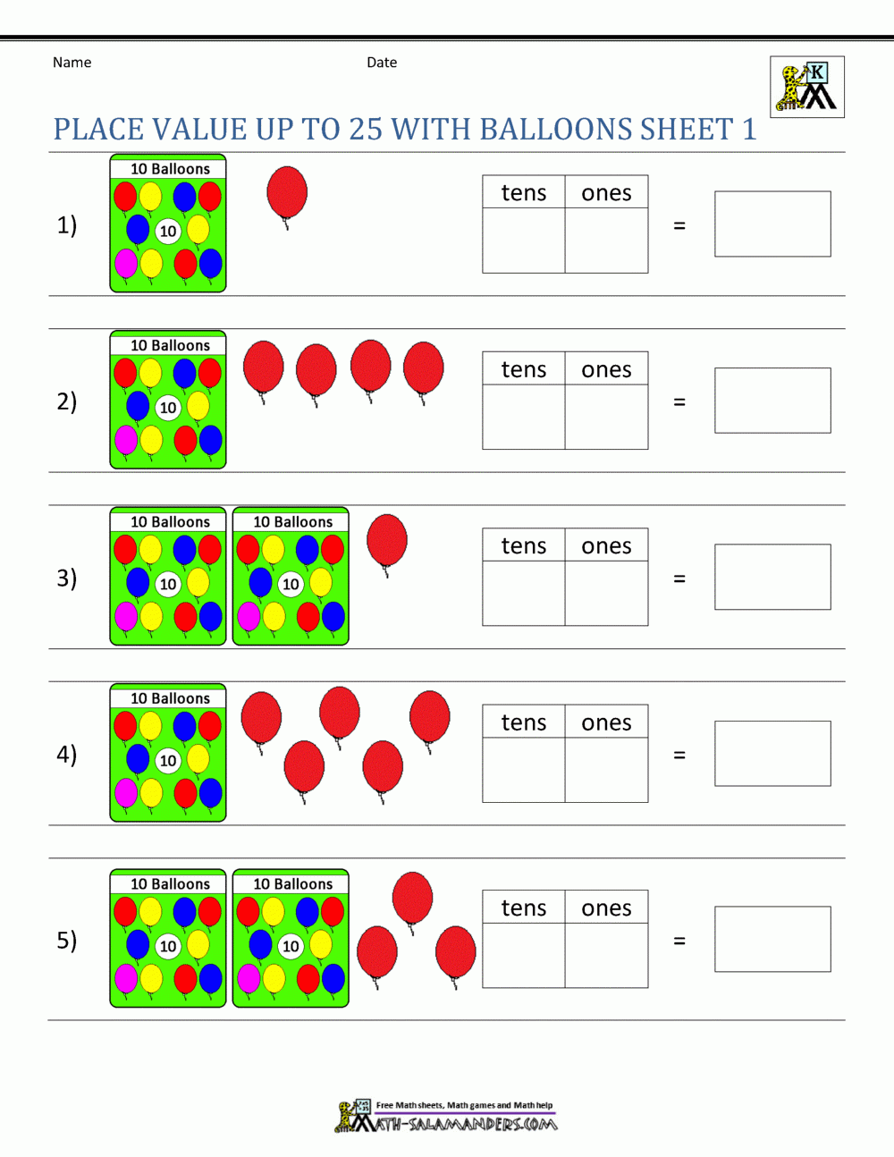 Place Value Worksheets For Kindergarten Place Value Worksheets For Kindergarten