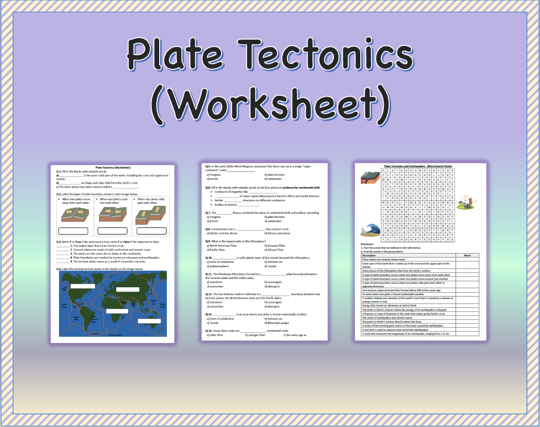 Plate Tectonics Worksheet Printable And Distance Learning Plate Tectonics Worksheet Printable And Distance Learning