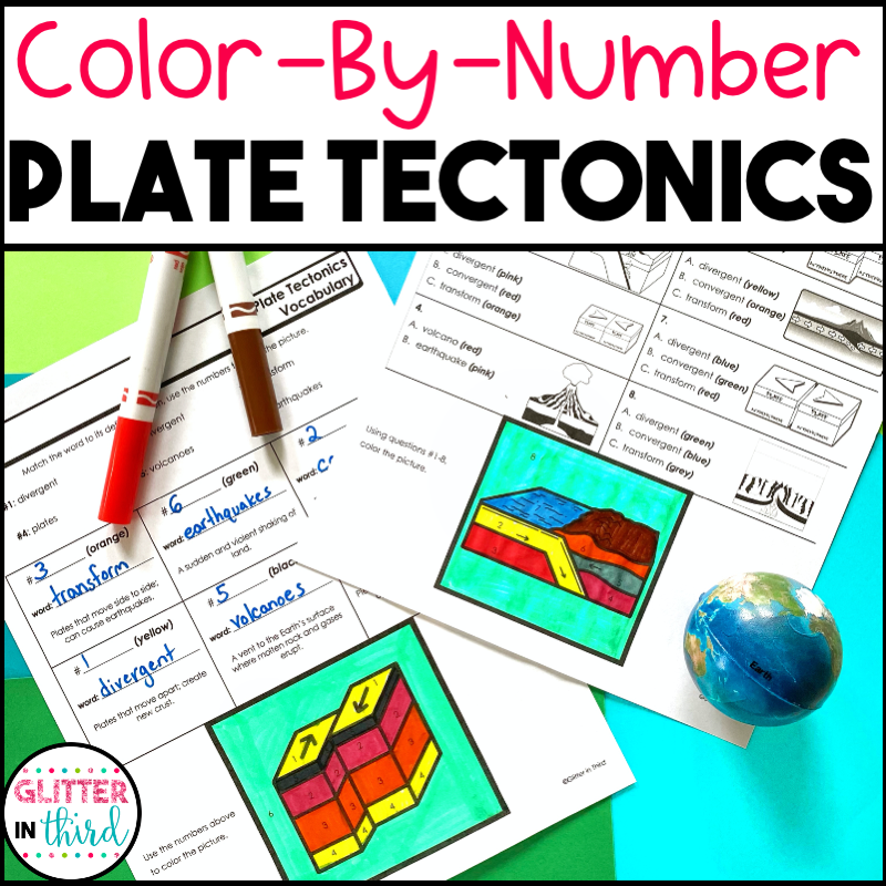 Plate Tectonics Worksheets Color By Numbers Science SOL 5 8a 5 8b Plate Tectonics Worksheets Color By Numbers Science SOL 5 8a 5 8b