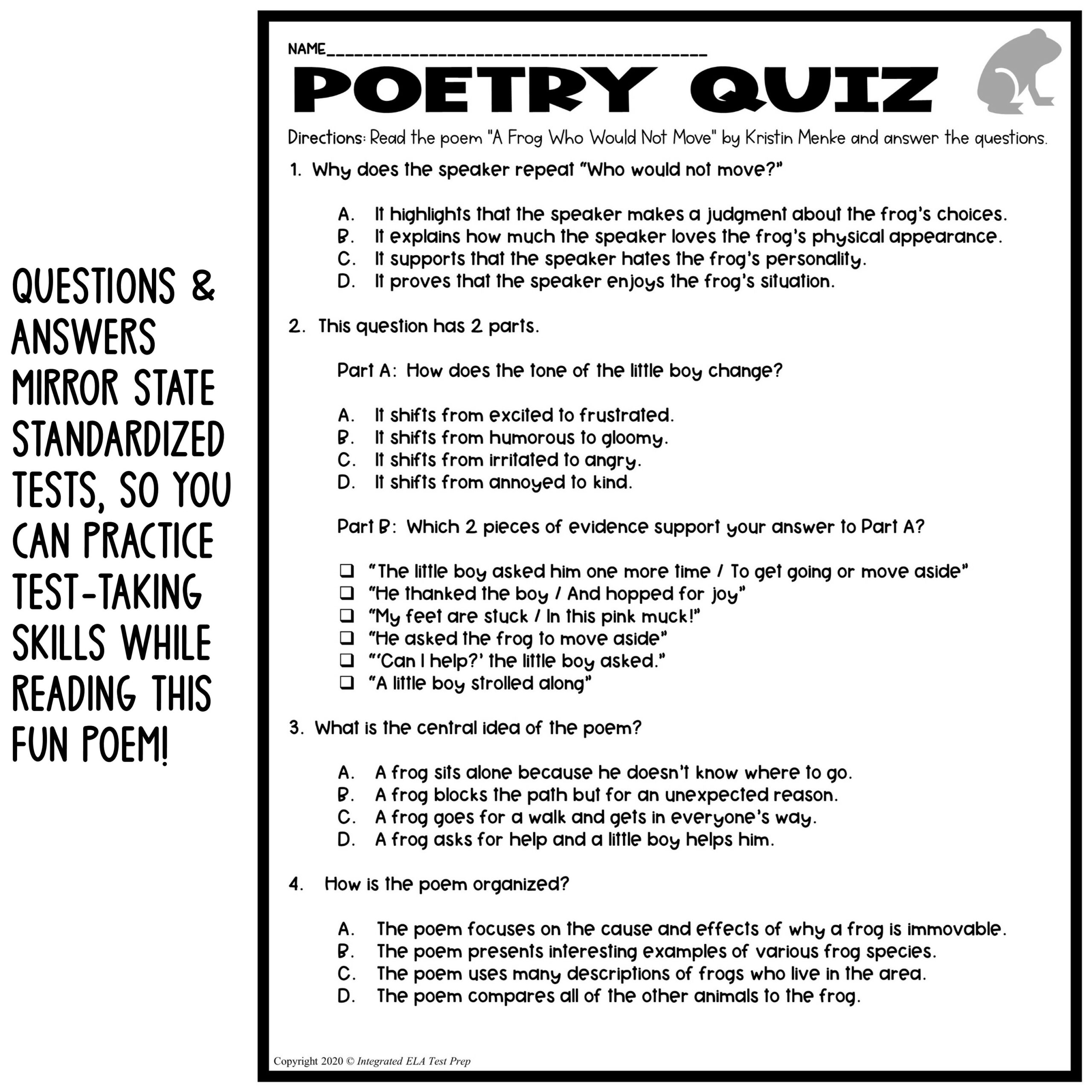 Poetry Comprehension Lesson Test Prep Activities Questions Worksheets Pack Made By Teachers Poetry Comprehension Lesson Test Prep Activities Questions Worksheets Pack Made By Teachers