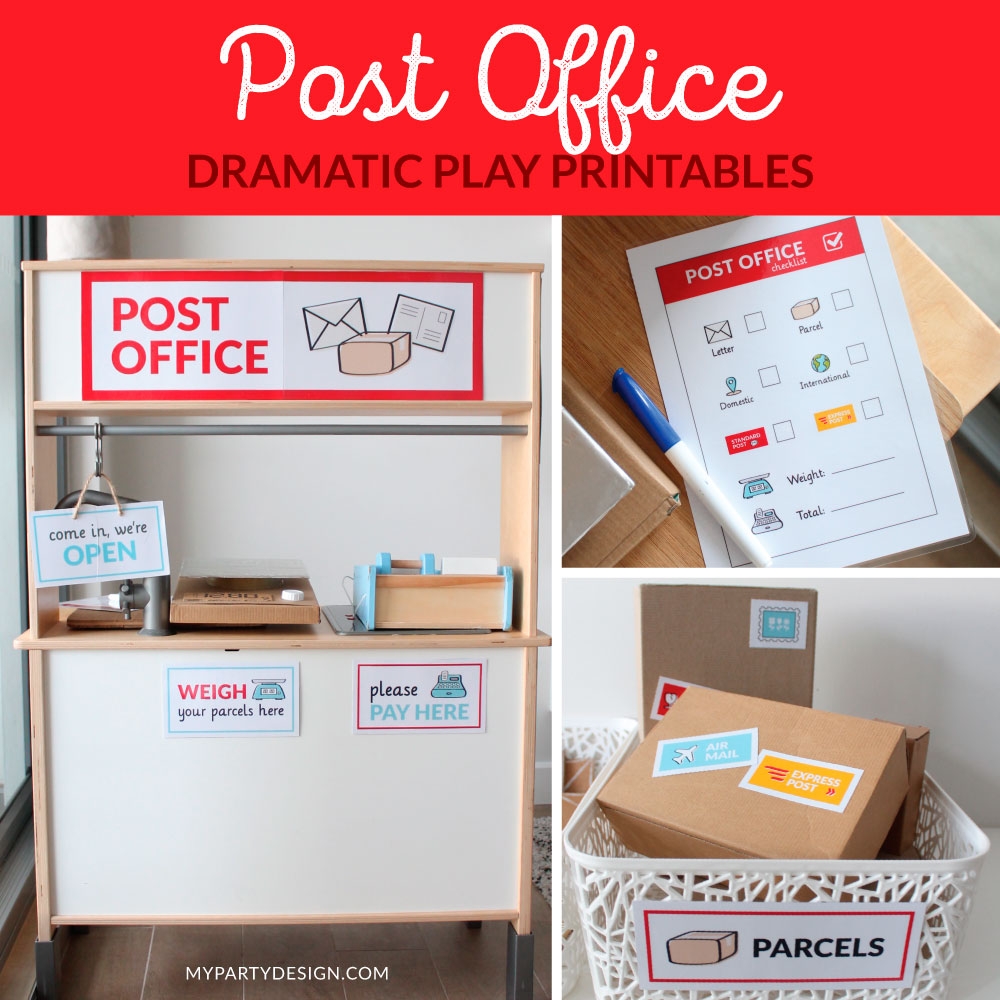 Post Office Dramatic Play Printables My Party Design