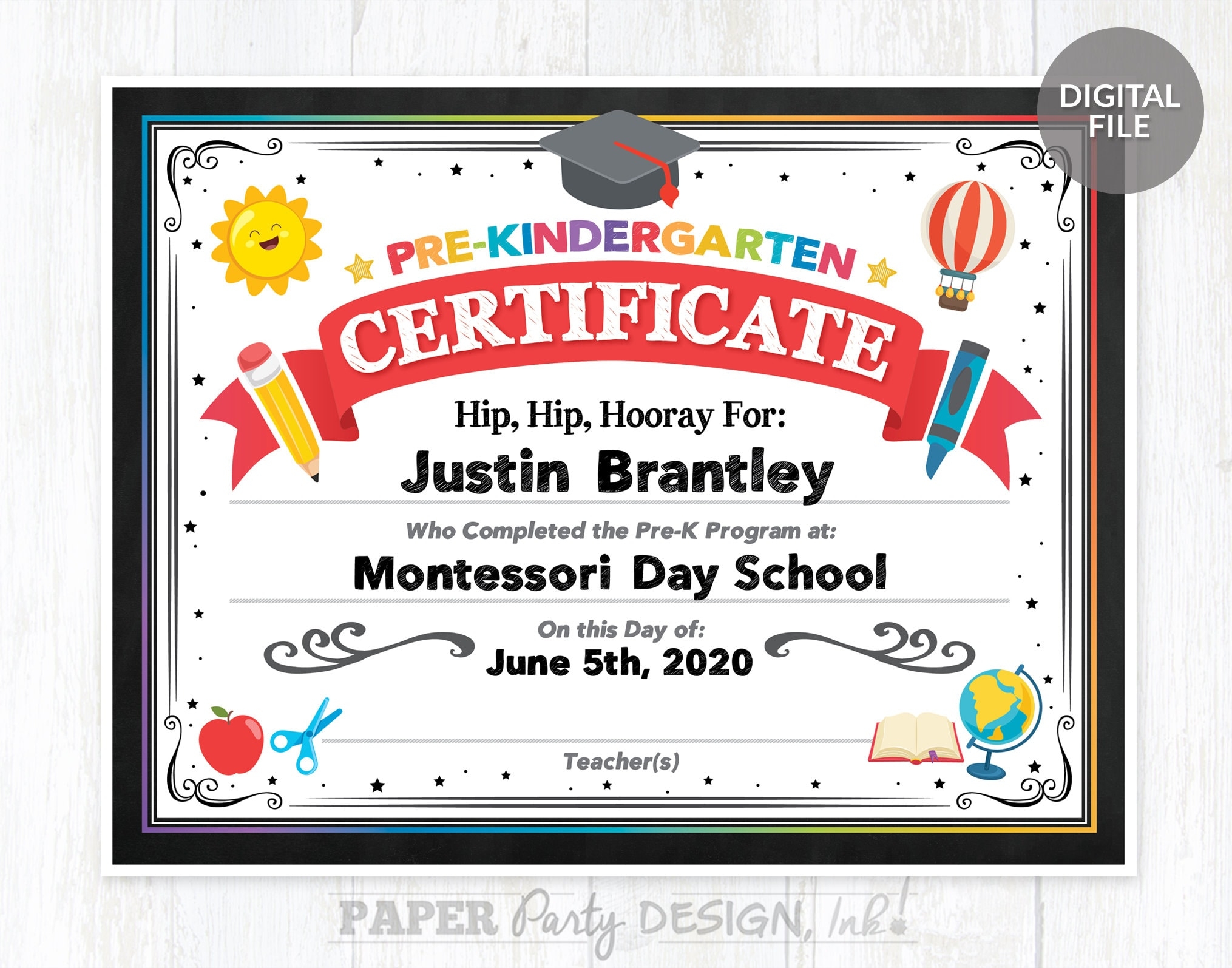 Prek Graduation Certificate Printable Pre k Graduate Certificate Preschool Graduation Diploma Personalized Preschool 8 5x11 Certificate Etsy Ireland