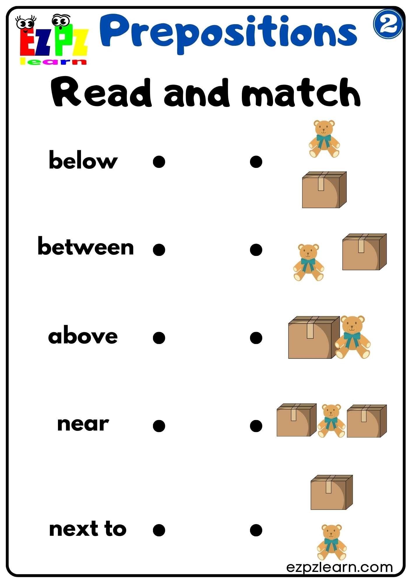 Prepositions Of Place Read And Match Worksheet For Kindergarten And ESL Students G2 Ezpzlearn Prepositions Of Place Read And Match Worksheet For Kindergarten And ESL Students G2 Ezpzlearn