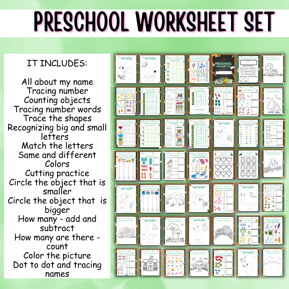 Preschool 50 Page Worksheet Blackboard Design Payhip Preschool 50 Page Worksheet Blackboard Design Payhip