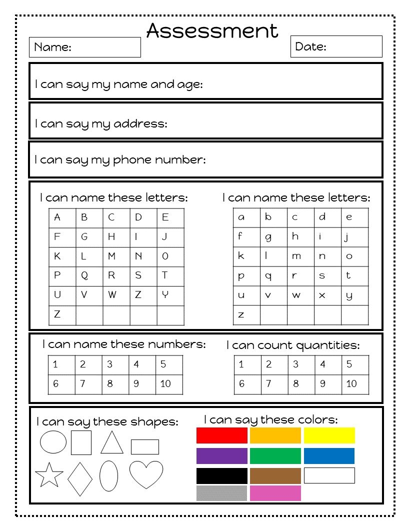 Preschool Assessment Forms Free Printable Free Printable 9BA Preschool Assessment Forms Free Printable Free Printable 9BA