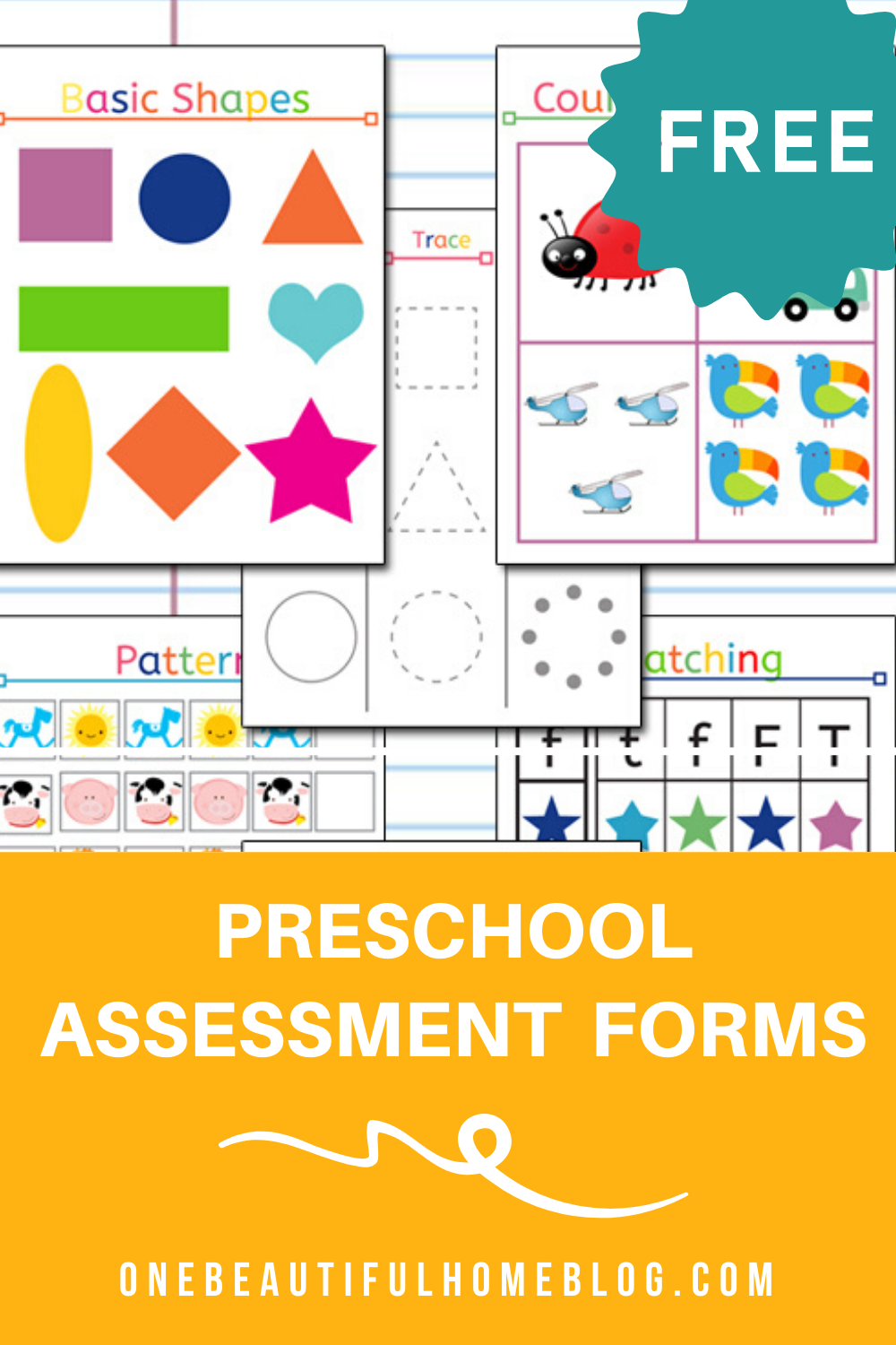Preschool Assessment Free One Beautiful Home Worksheets Library