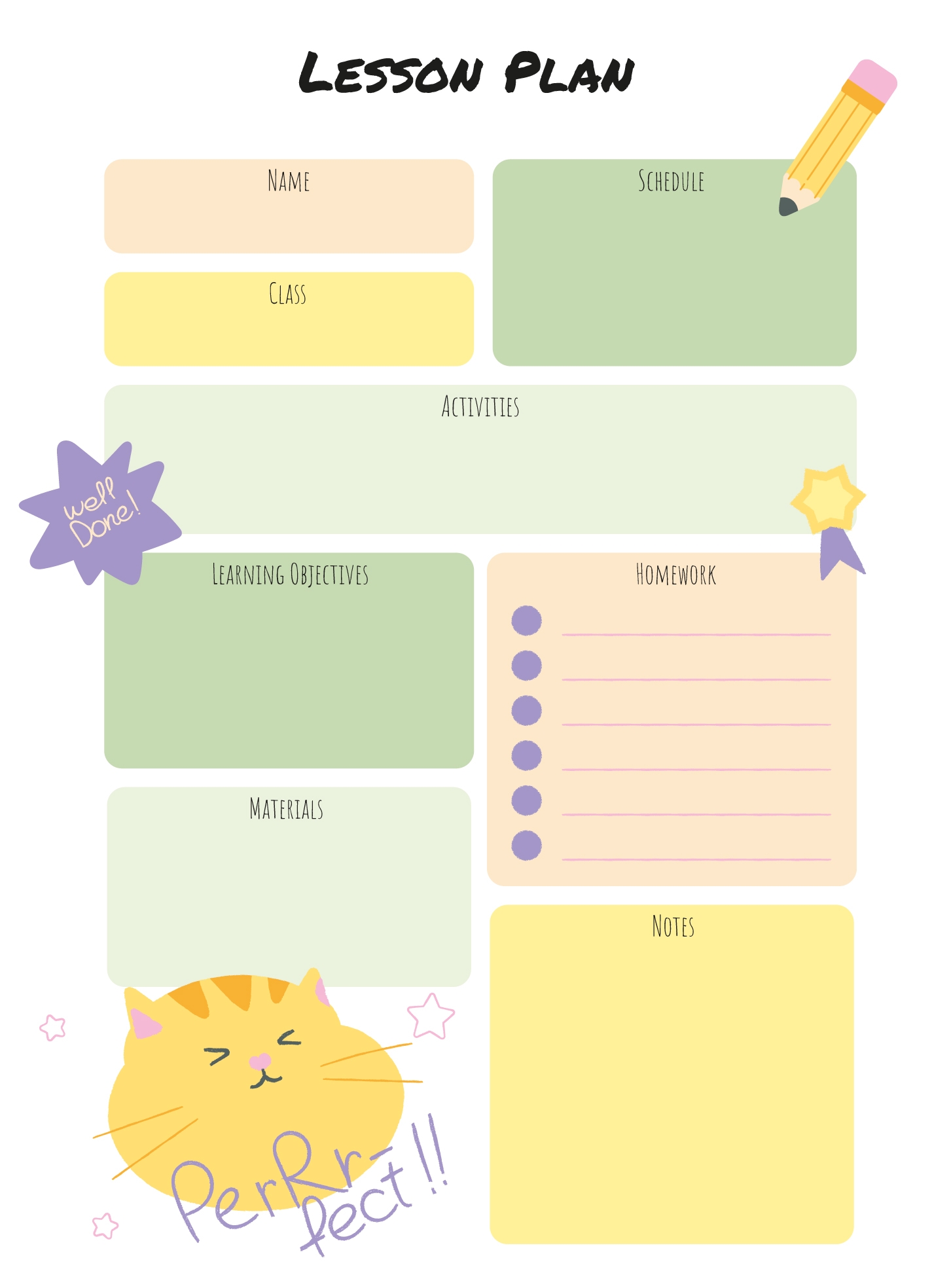 Lesson Plan Printable Preschool