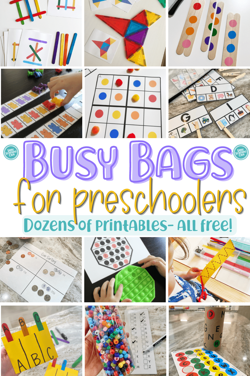 Preschool Busy Bags So Many Ideas And Free Printable In One Post Little Learning Club