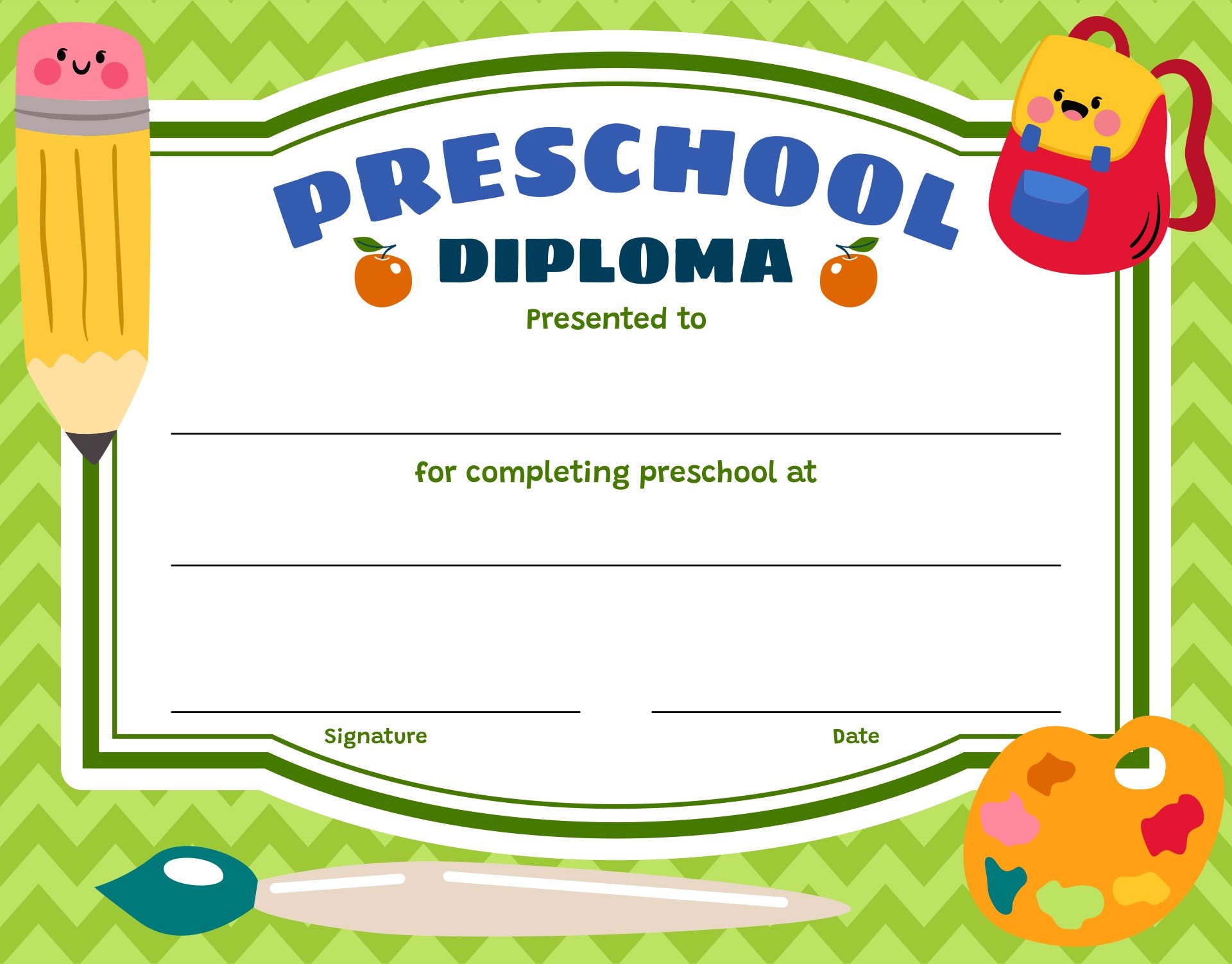Free Preschool Certificate Printable Free Preschool Certificate Printable