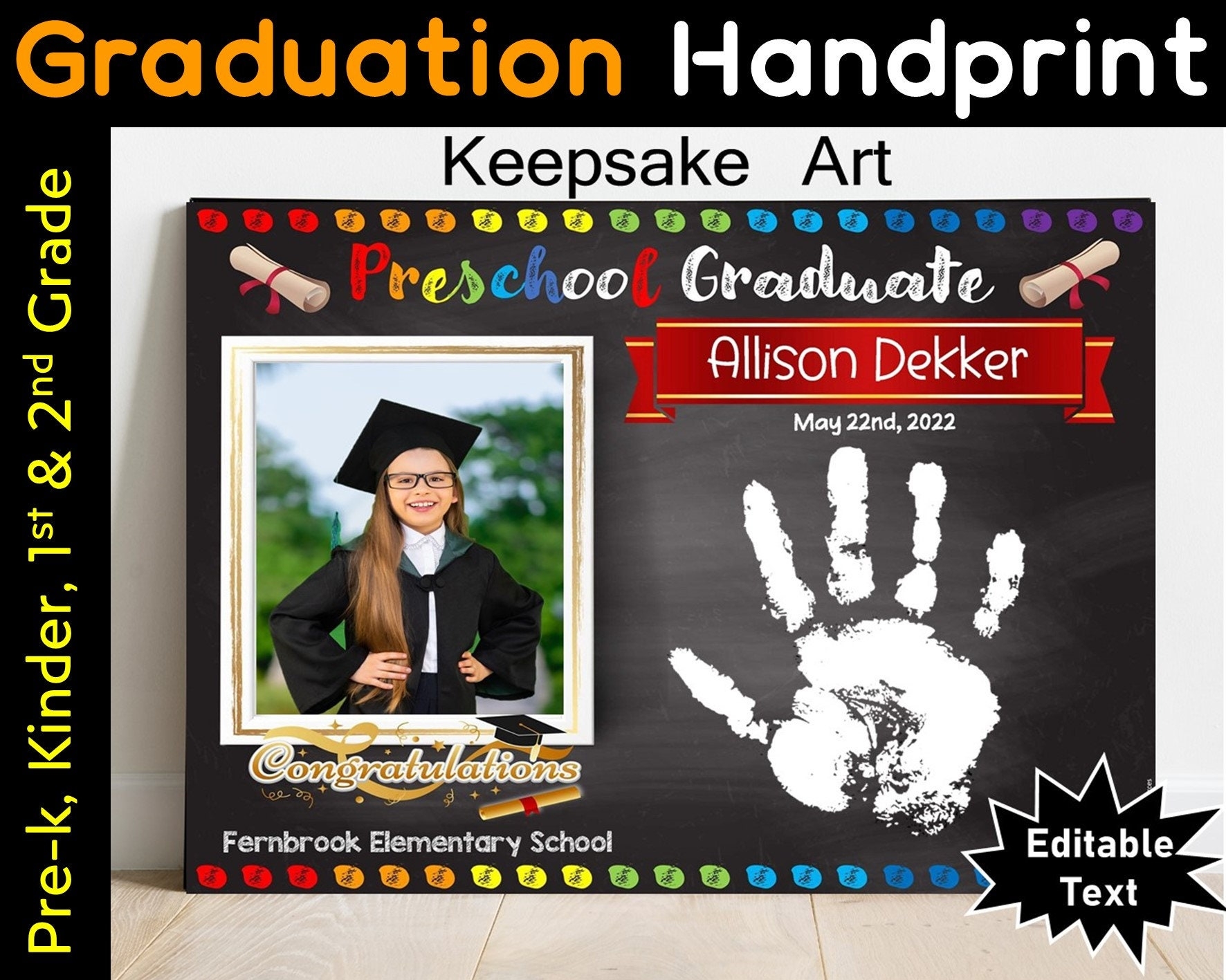 Preschool Graduation Printable Picture Frame Etsy
