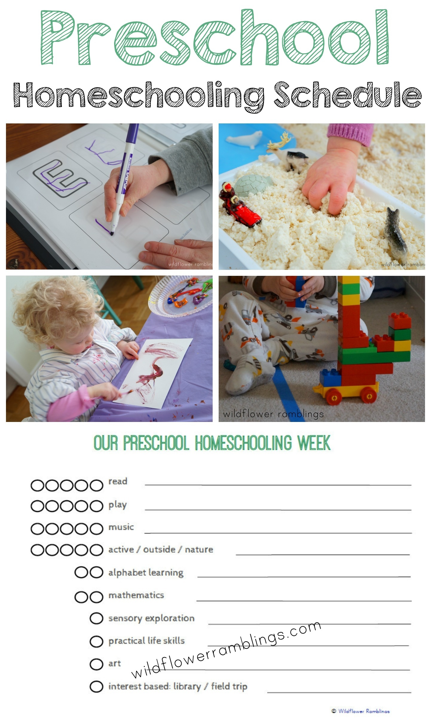 Preschool Homeschooling Schedule free Printable Wildflower Ramblings