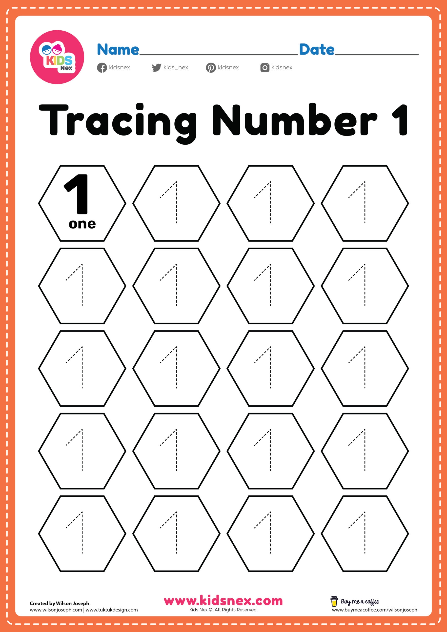Preschool Number 1 Tracing Worksheet PDF Printable For Kindergarten Preschool Number 1 Tracing Worksheet PDF Printable For Kindergarten