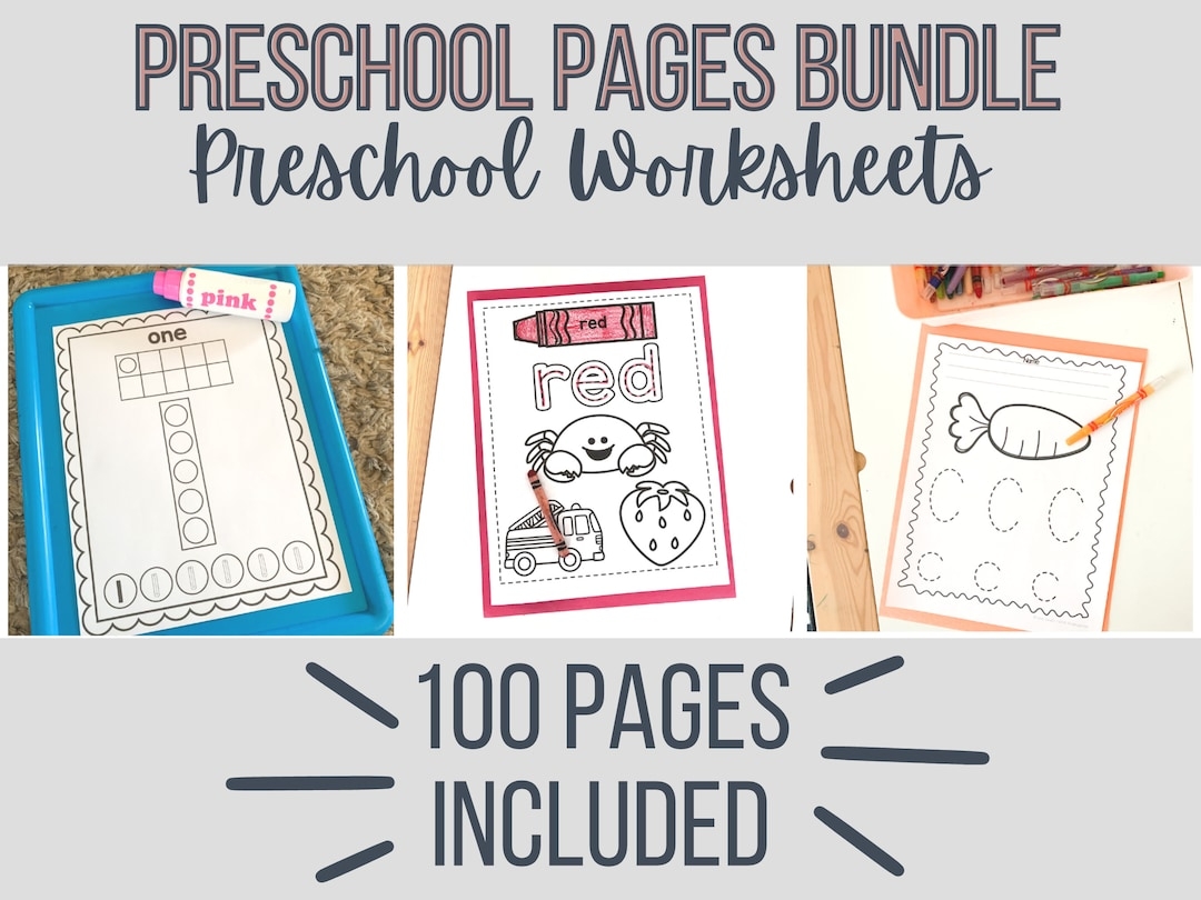 Preschool Worksheets Preschool Tracing Worksheets Preschool Math Worksheets Preschool Literacy Worksheets Etsy