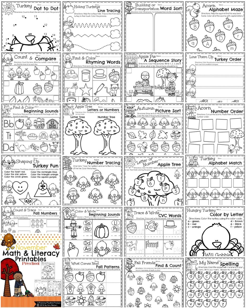 Preschool Worksheets The Year Bundle Planning Playtime Preschool Worksheets The Year Bundle Planning Playtime