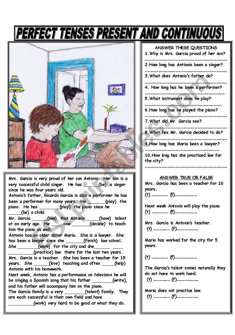 PRESENT PERFECT AND PRESENT PERFECT CONTINUOUS ESL Worksheet By GIOVANNI PRESENT PERFECT AND PRESENT PERFECT CONTINUOUS ESL Worksheet By GIOVANNI