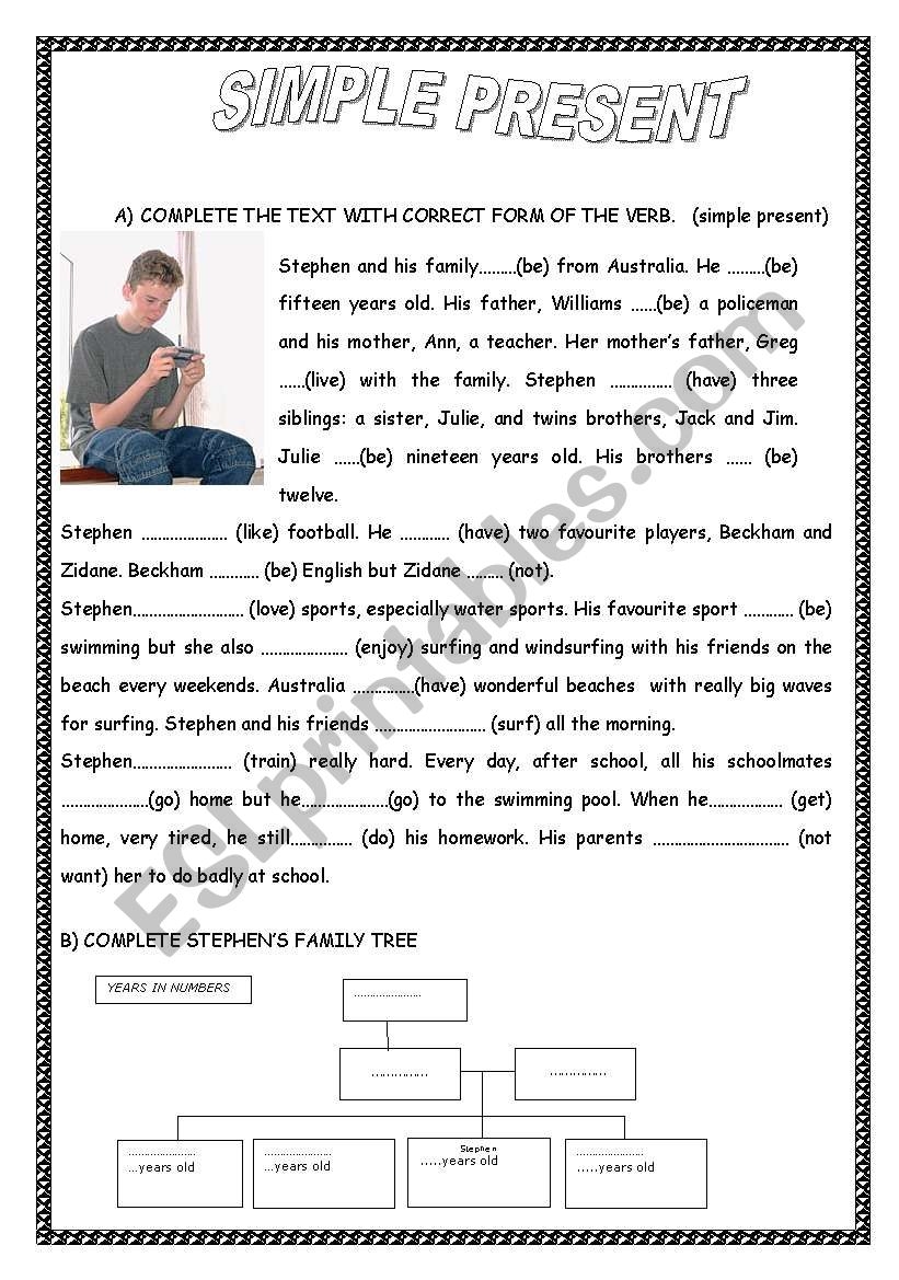 Present Simple Reading Comprehension ESL Worksheet By Sandramendoza