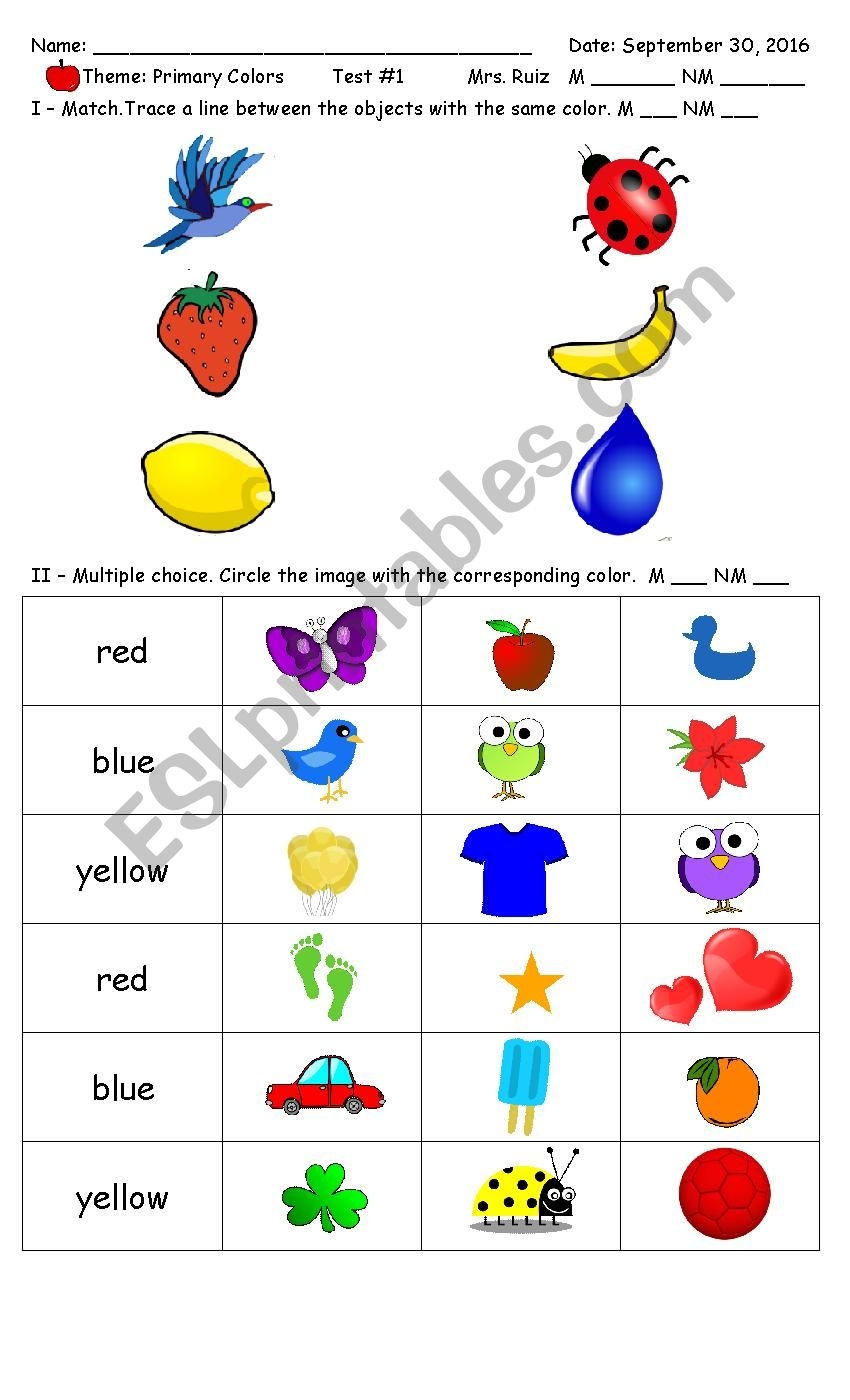 Primary Colors PreSchool Kinder ESL Worksheet By Ruthma08 Primary Colors PreSchool Kinder ESL Worksheet By Ruthma08