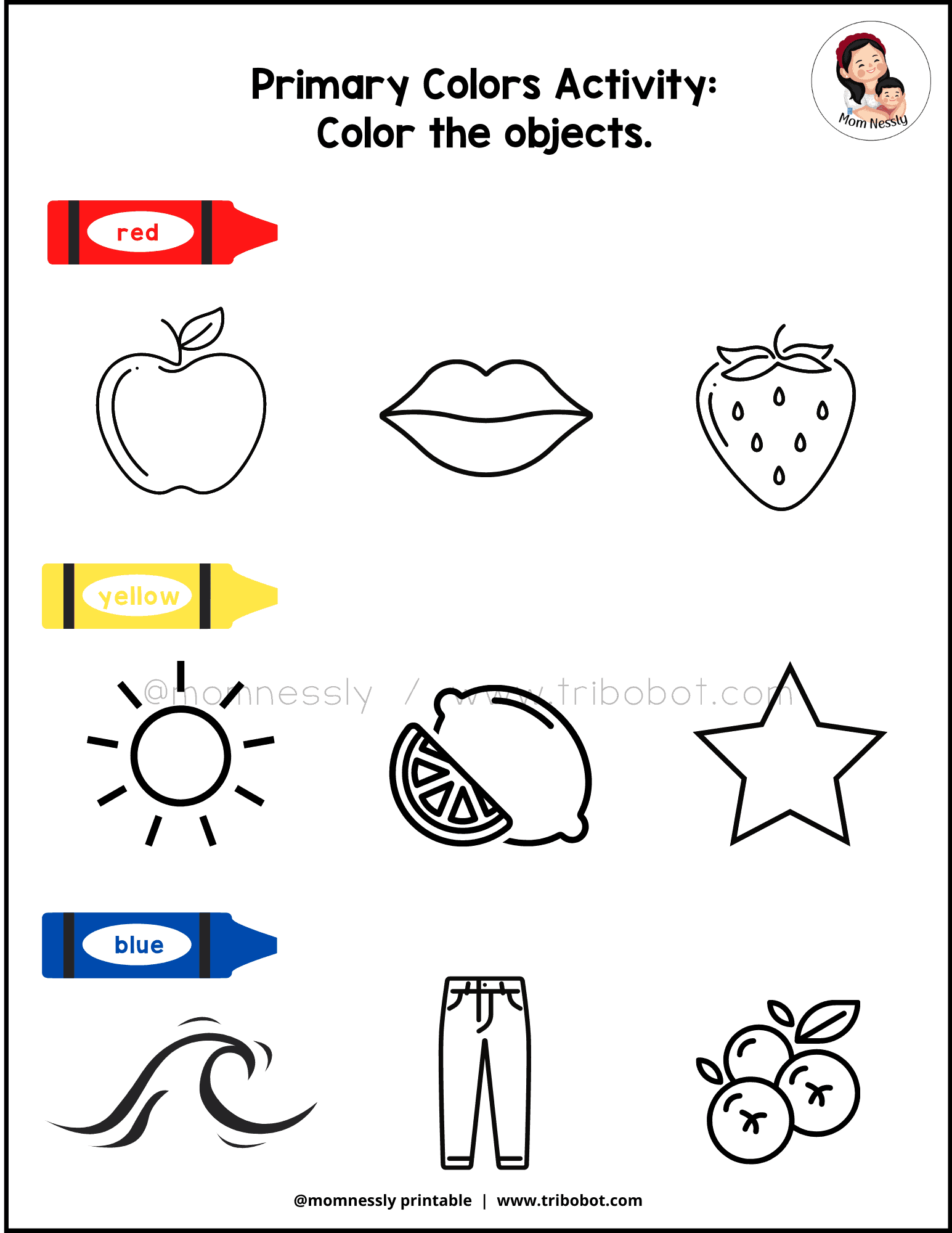 Primary Colors Worksheets Tribobot X Mom Nessly Primary Colors Worksheets Tribobot X Mom Nessly