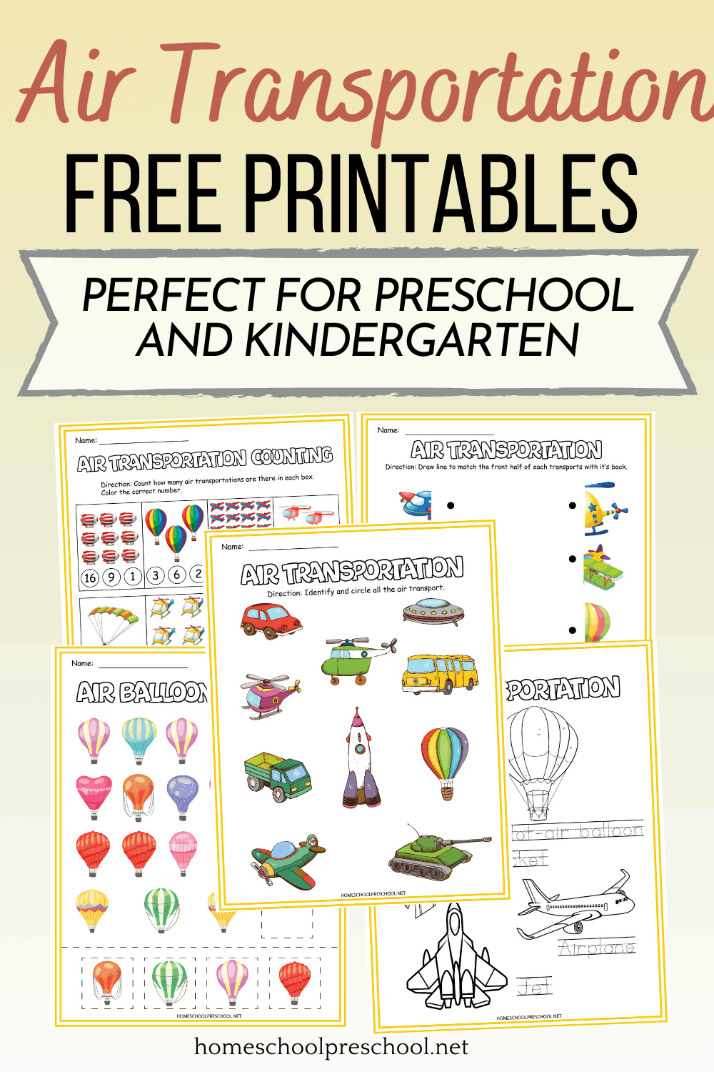 Printable Air Transportation Activities For Preschoolers