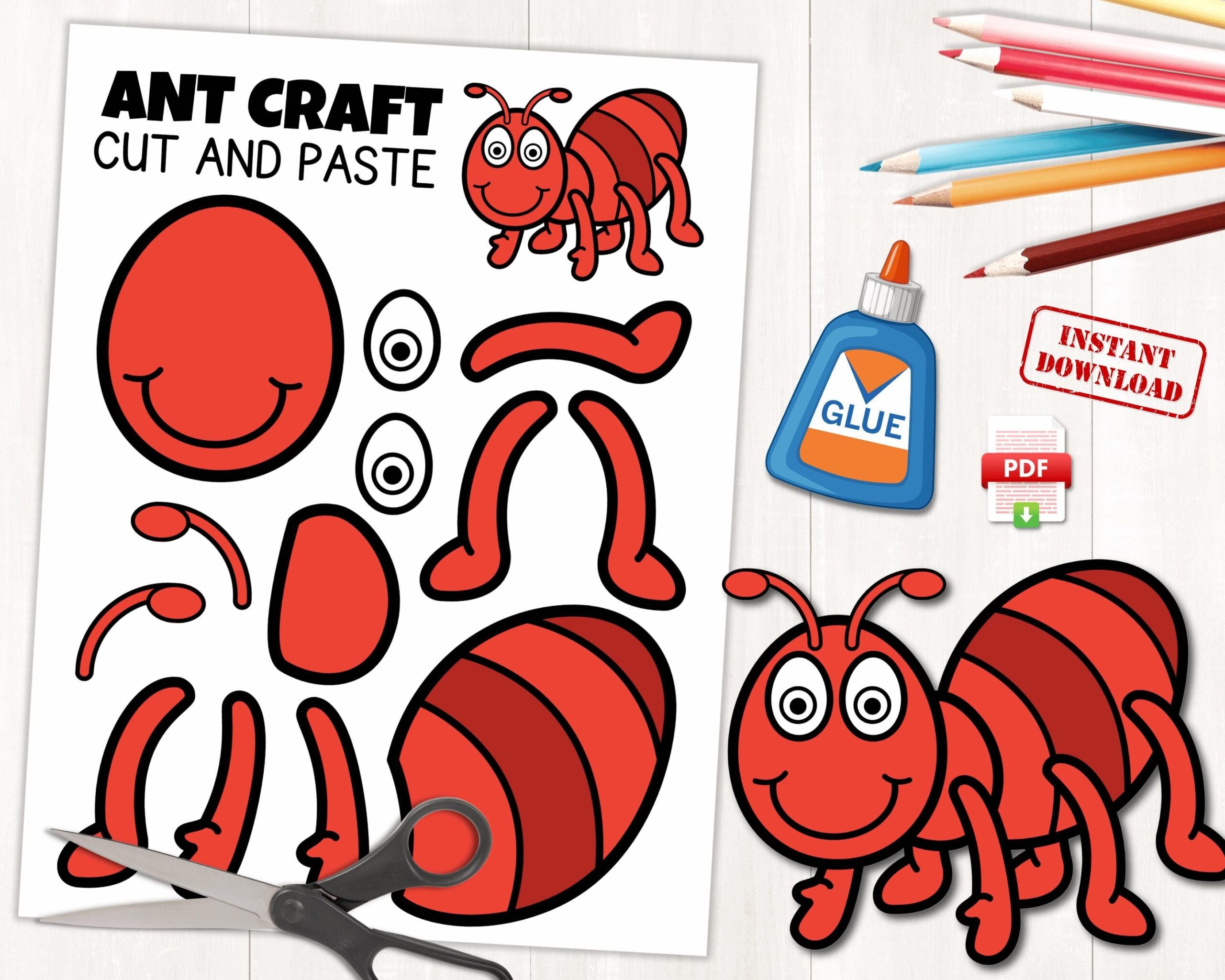 Printable Ant Craft Template Spring Activities Insect Craft Summer Craft Activity Indoor Preschool Activity Instant Download PDF File Etsy Printable Ant Craft Template Spring Activities Insect Craft Summer Craft Activity Indoor Preschool Activity Instant Download PDF File Etsy