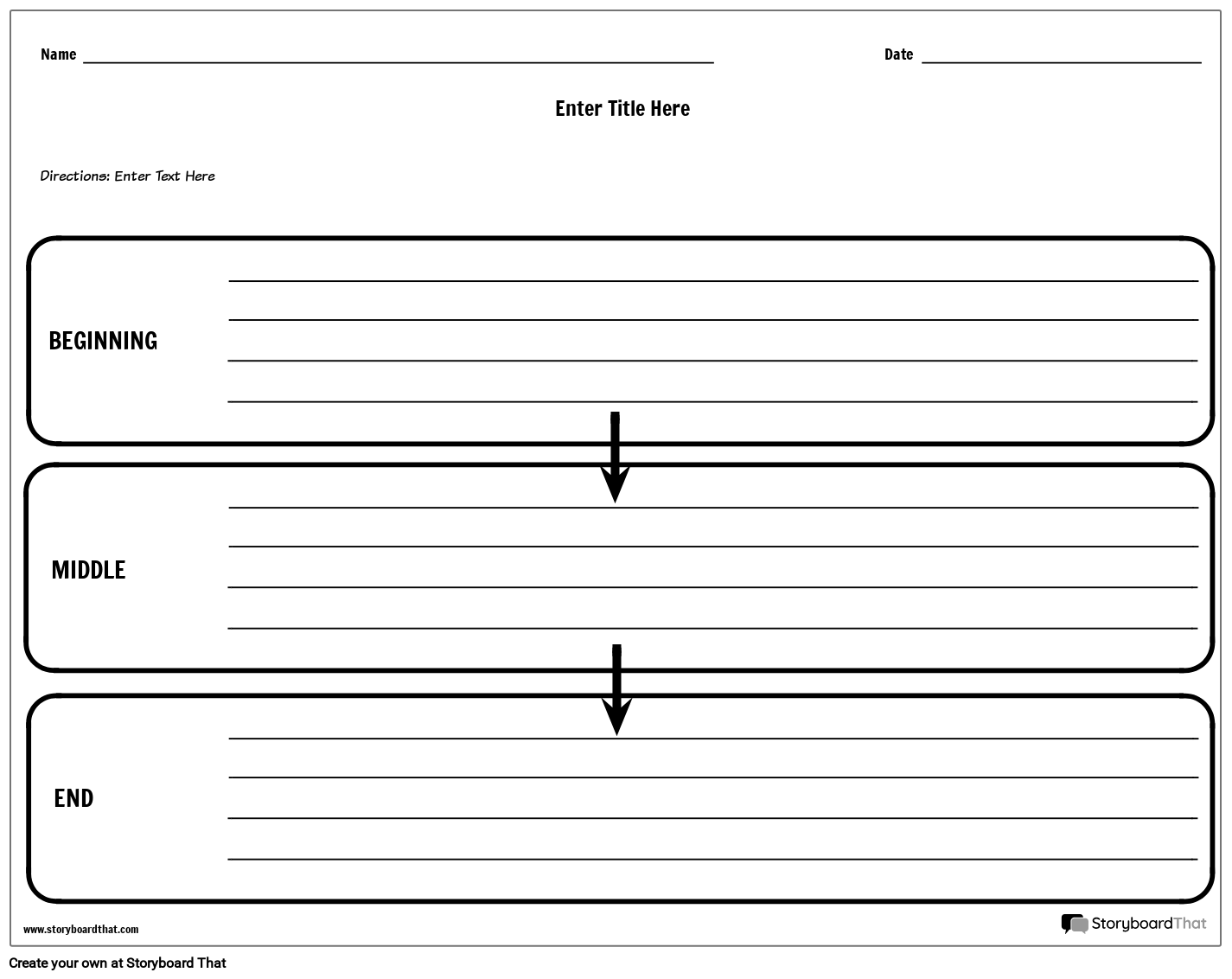 Printable Beginning Middle End Worksheet Template