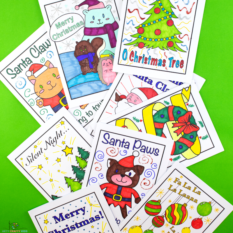 Printable Christmas Cards For Kids To Color Arty Crafty Kids Printable Christmas Cards For Kids To Color Arty Crafty Kids