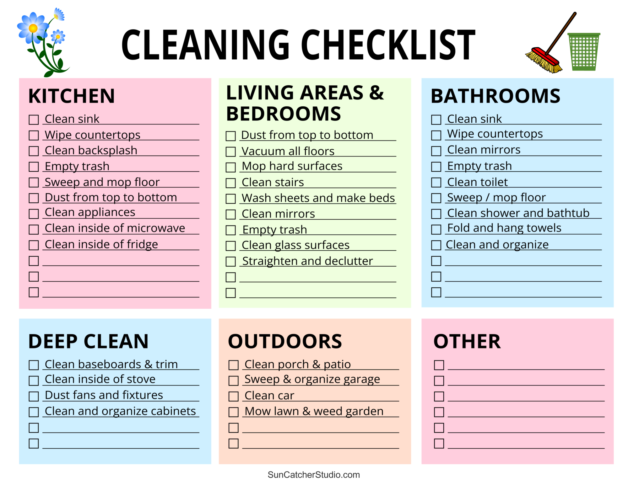 Printable Worksheets For Cleaning