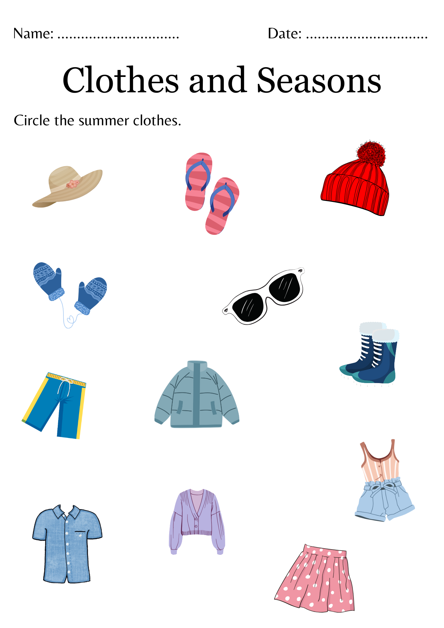 Free Printable Season Worksheets Free Printable Season Worksheets