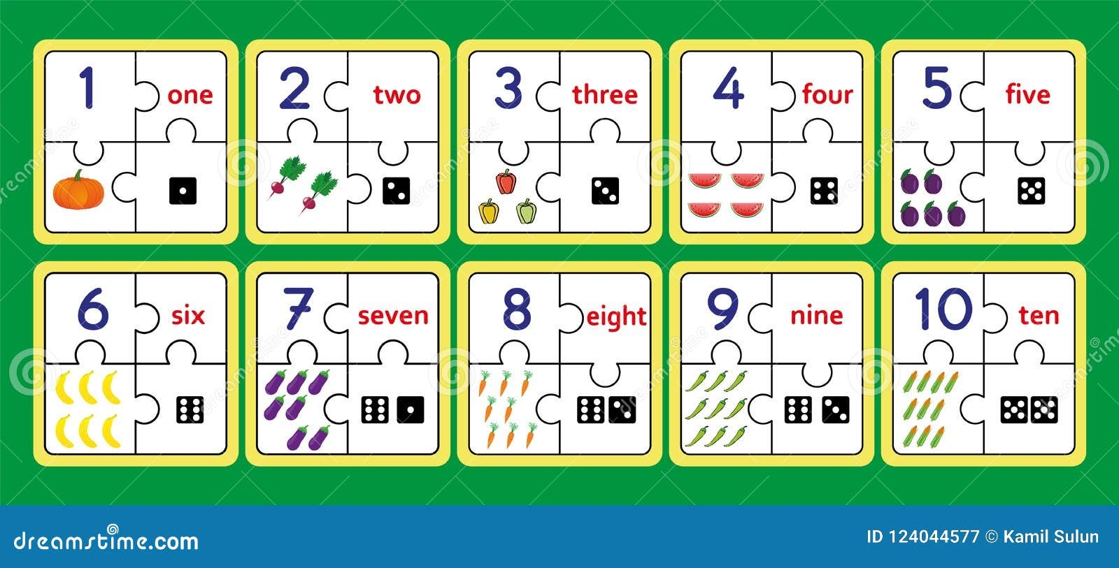 Printable Counting Puzzles Number Strip Puzzle Work Tools Puzzle Counting Numbers 1 10 Game Stock Illustration Illustration Of Counting Three 124044577
