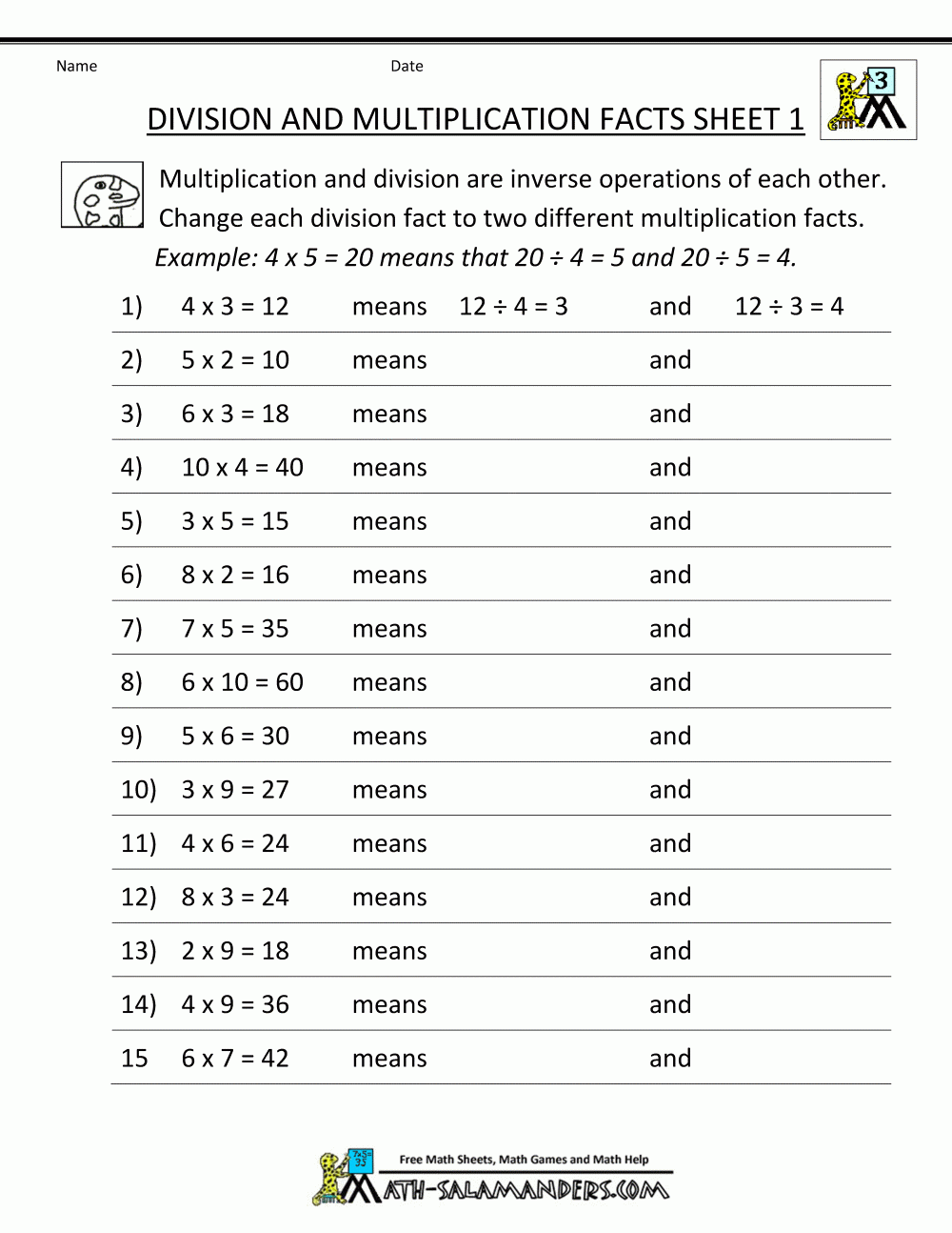 Printable Division Worksheets 3rd U0026 4th Grade Printable Division Worksheets 3rd U0026 4th Grade