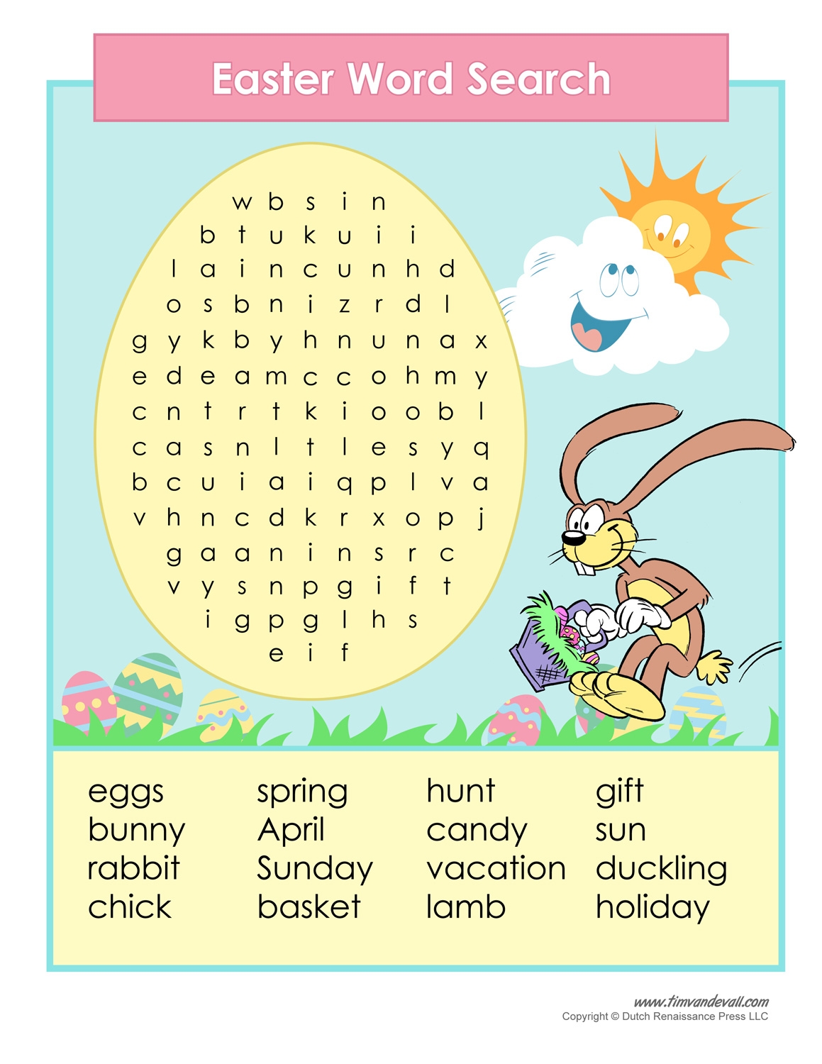 Printable Easter Word Search Printable Easter Word Search
