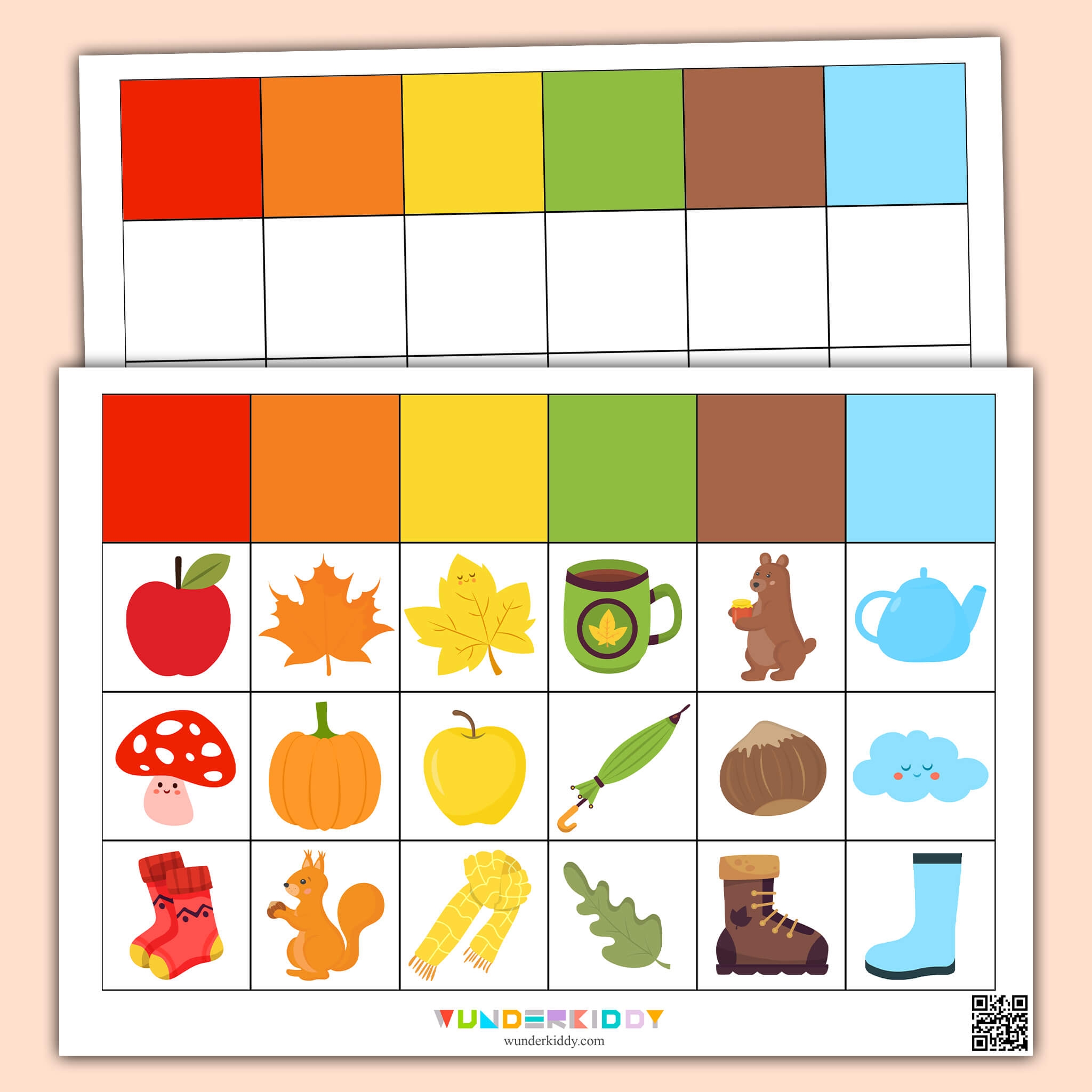 Printable Fall Color Matching Game For Toddlers And Preschool Printable Fall Color Matching Game For Toddlers And Preschool